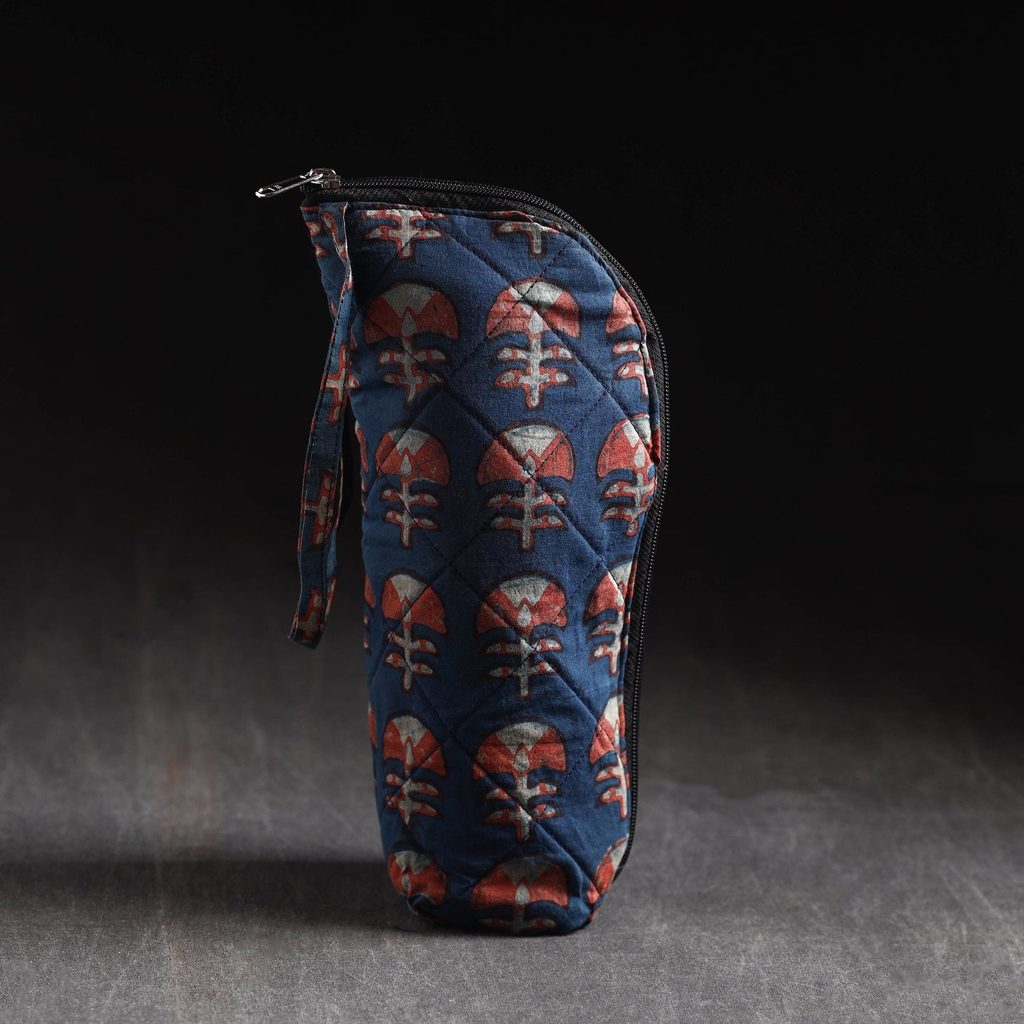 Blue Handmade Cotton 1L Water Bottle Cover