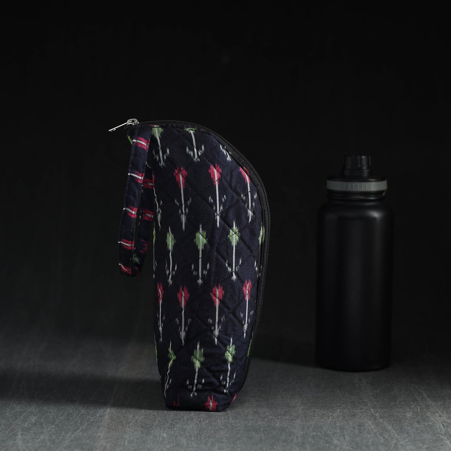 Blue Handmade Cotton 1L Water Bottle Cover