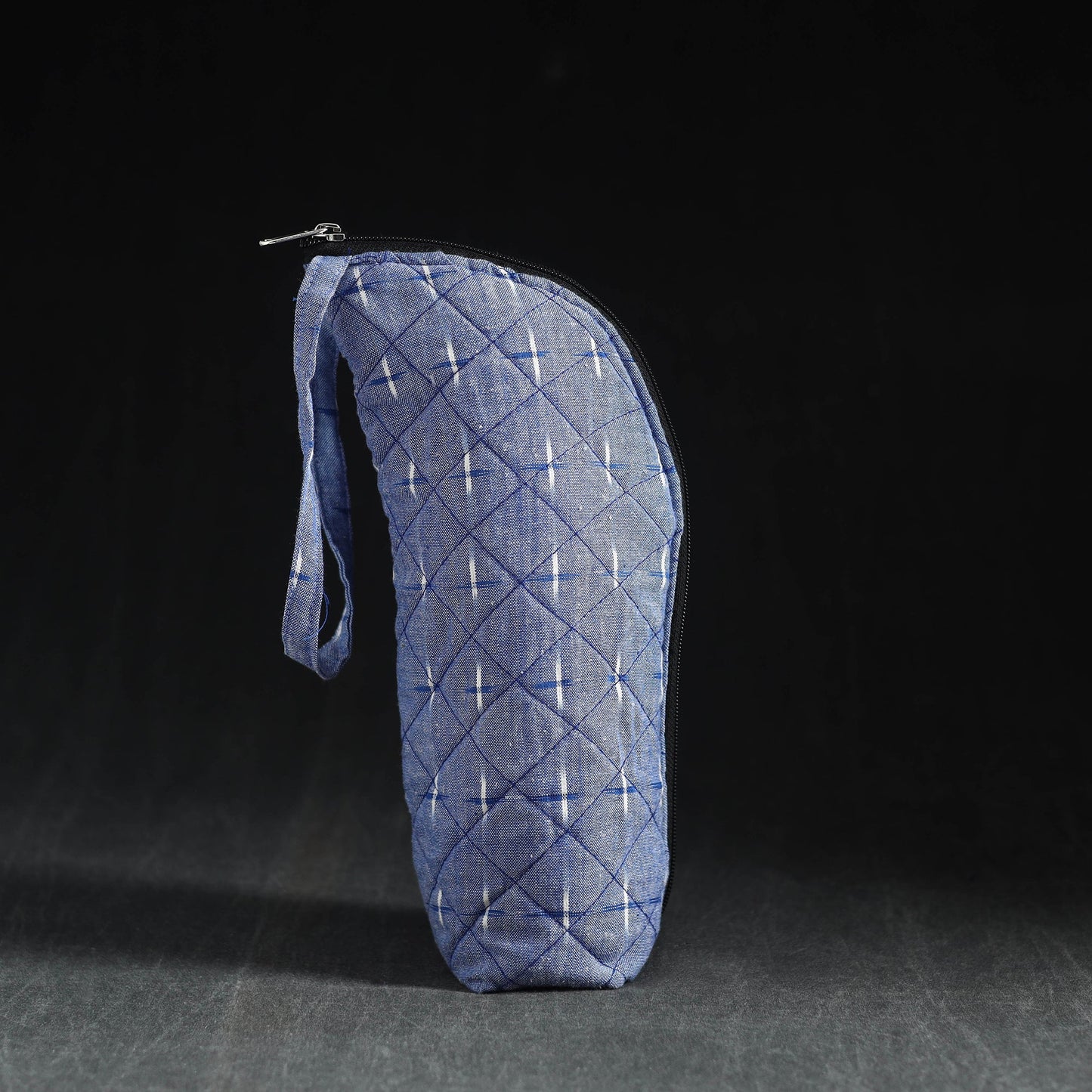 Blue Handmade Cotton 1L Water Bottle Cover