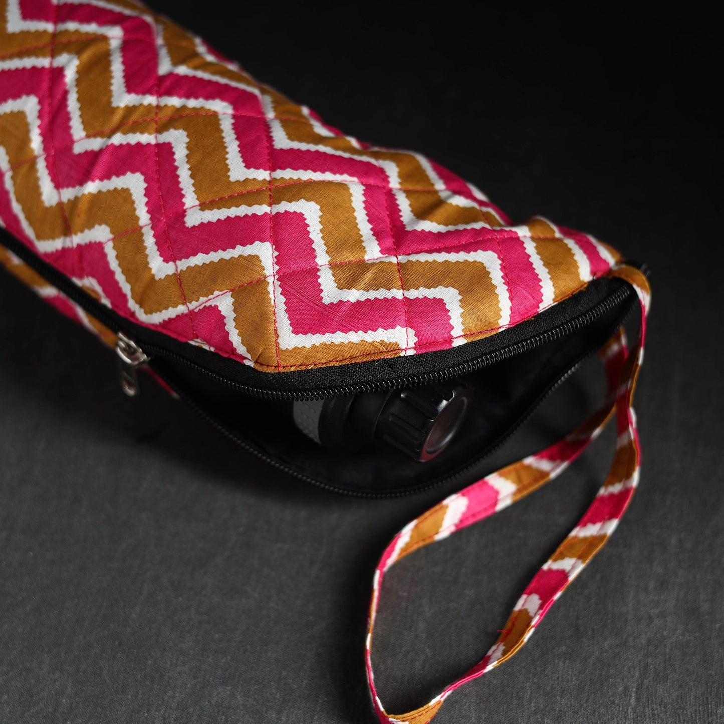 Blue Handmade Cotton 1L Water Bottle Cover
