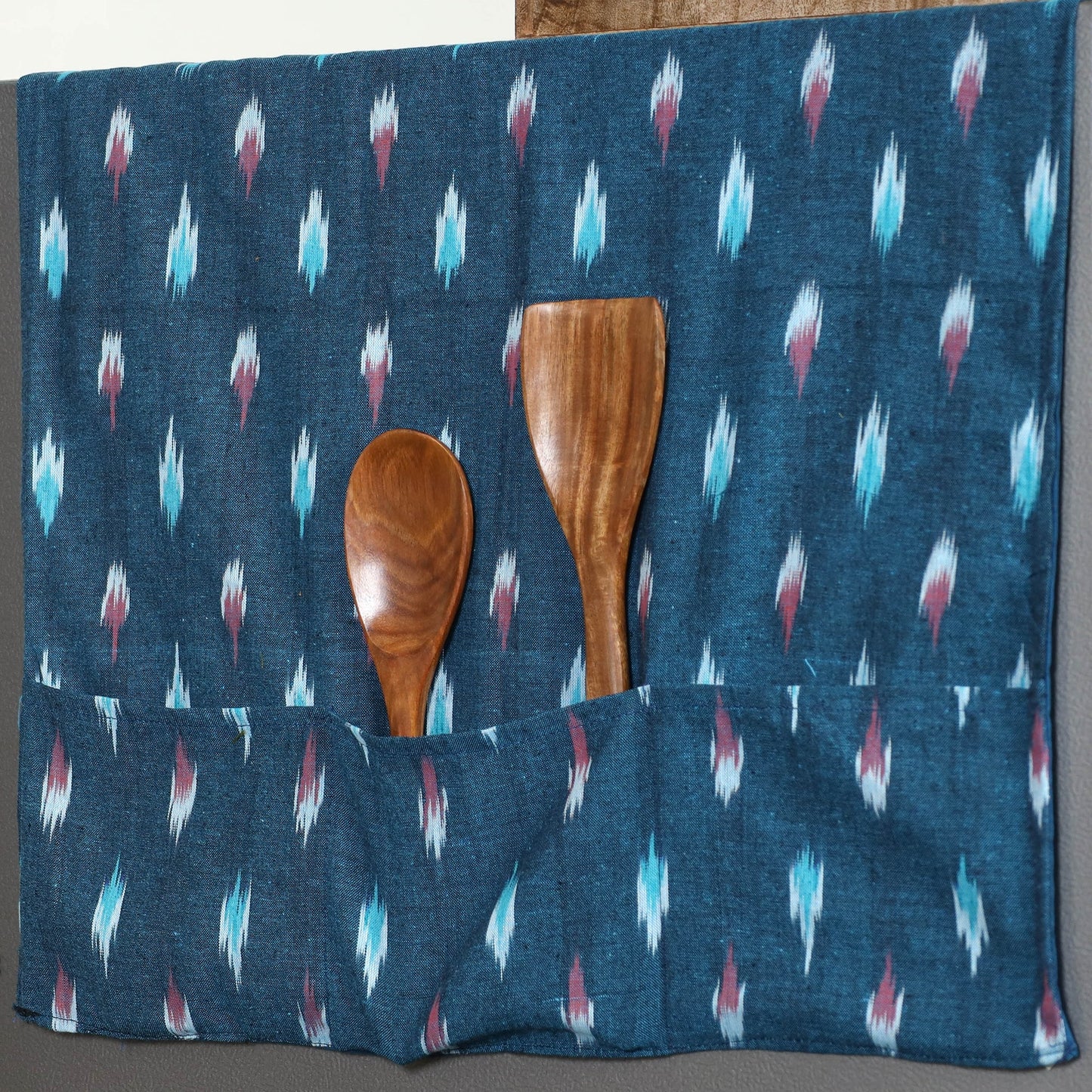 Handmade Cotton Fridge Top Cover with Multiple Pockets 04 Online l iTokri.com