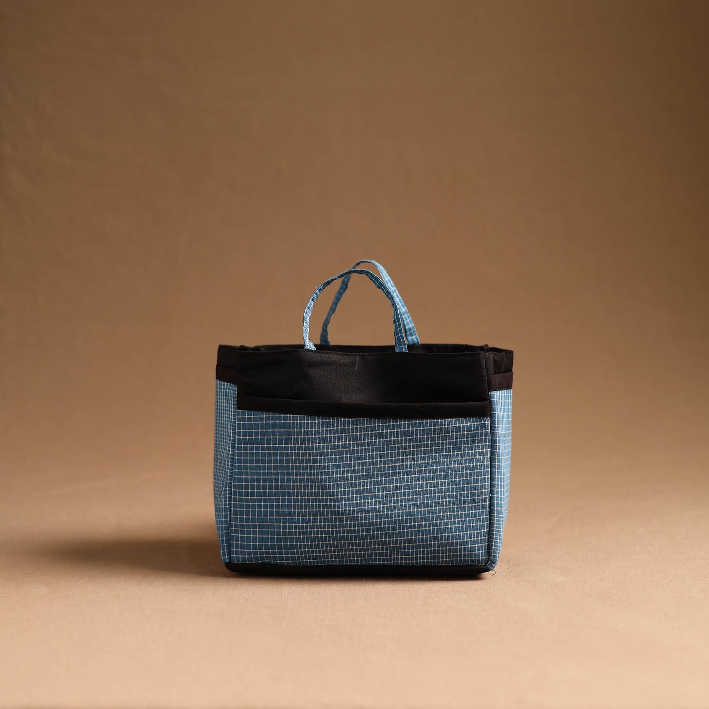 Blue Handmade Cotton Multipurpose Cosmetic/Toiletry Bag