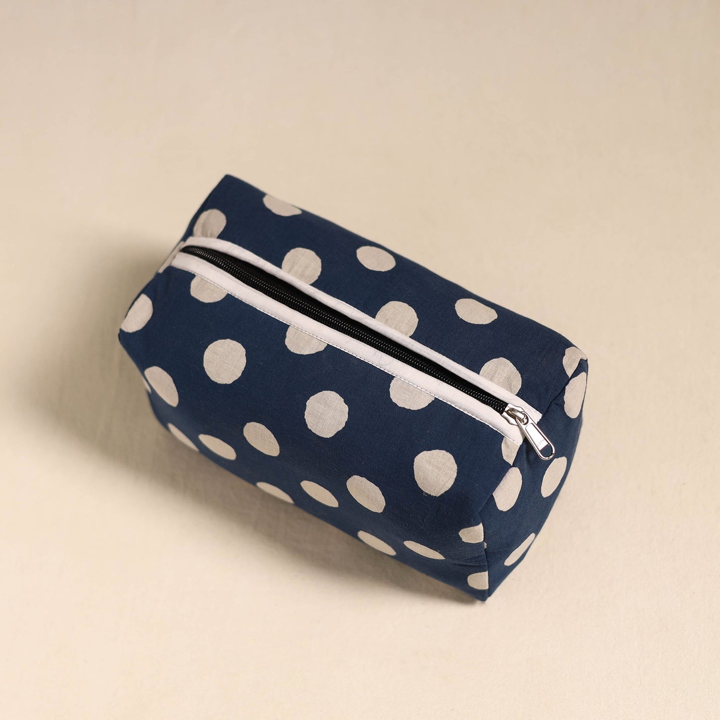 Blue Handmade Cotton Toiletry Bag