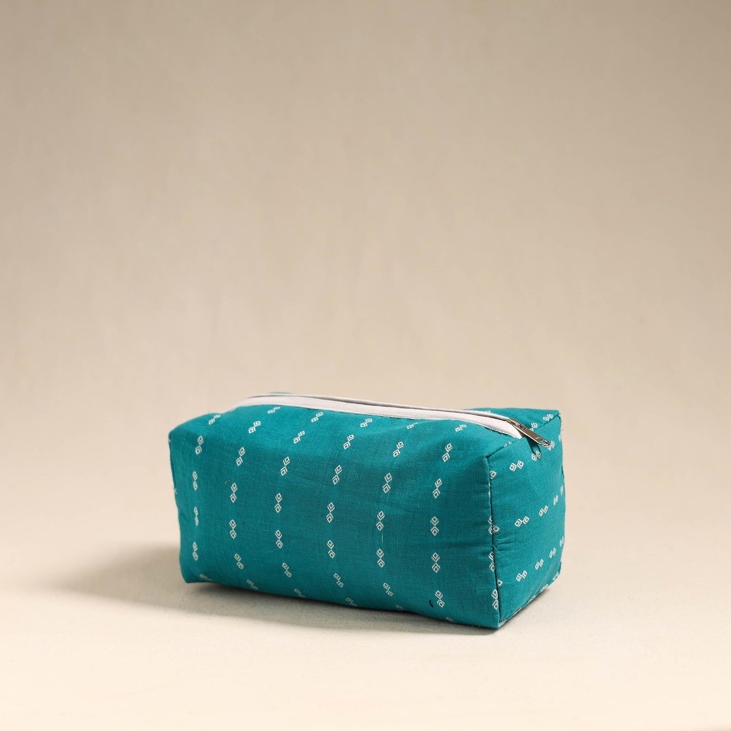 Blue Handmade Cotton Toiletry Bag