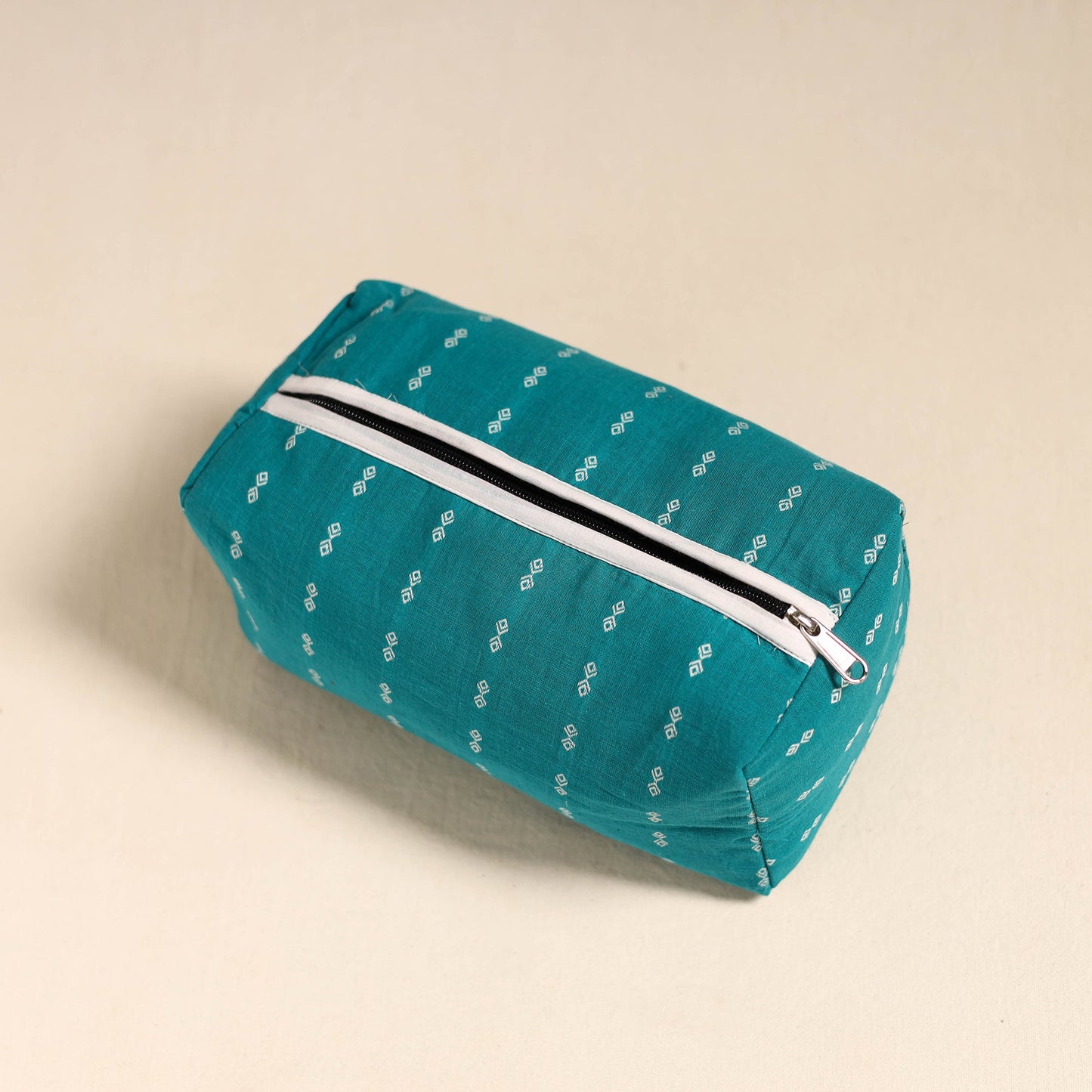 Blue Handmade Cotton Toiletry Bag