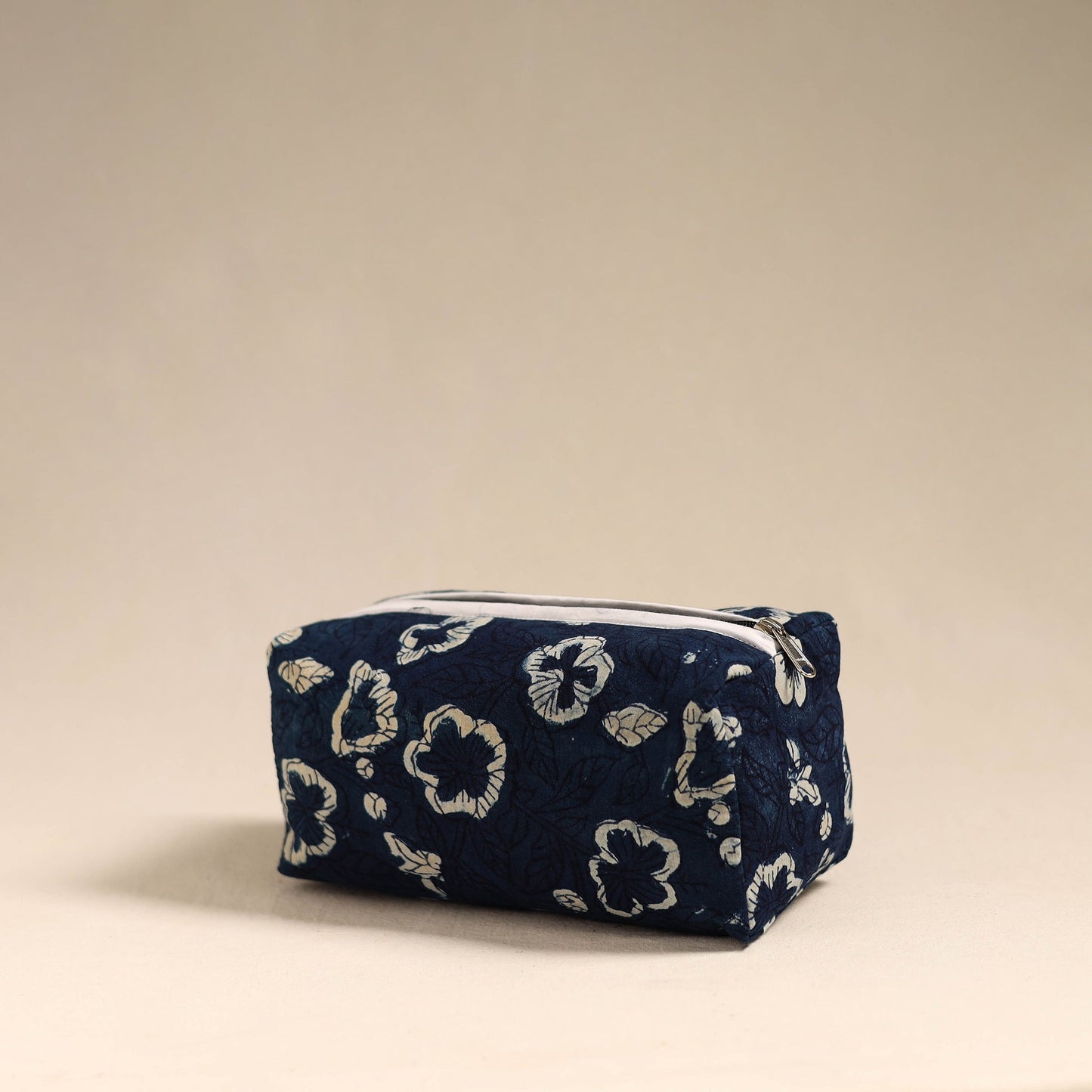 Blue Handmade Cotton Toiletry Bag