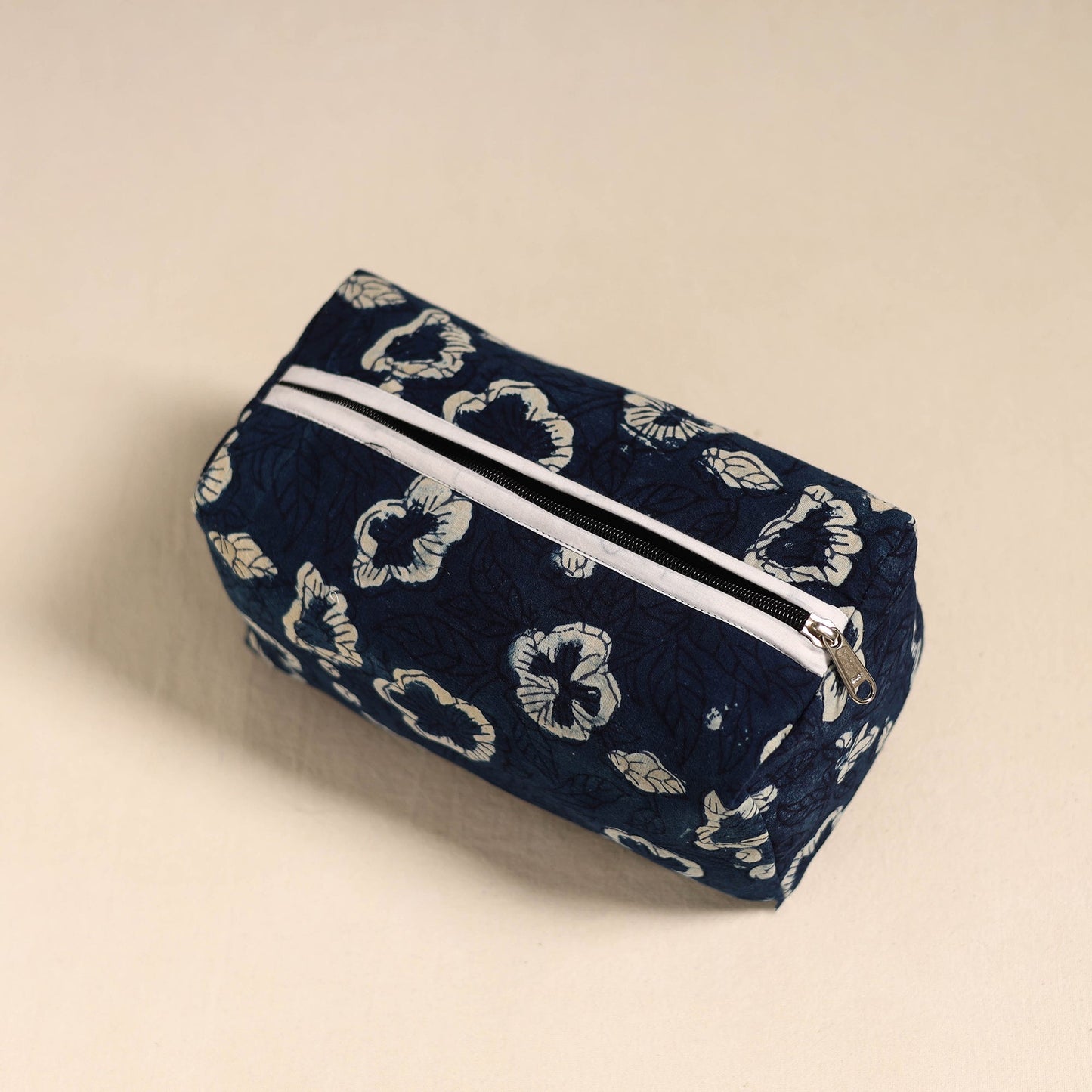 Blue Handmade Cotton Toiletry Bag