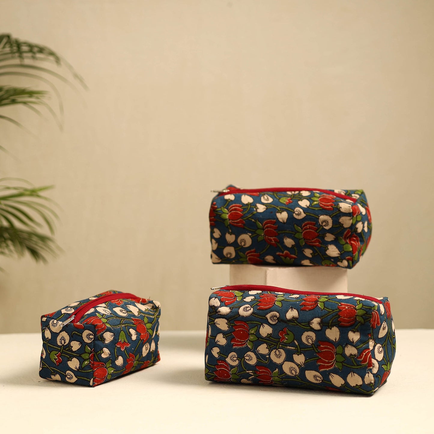 Handmade Cotton Toiletry Bags (Set of 3)