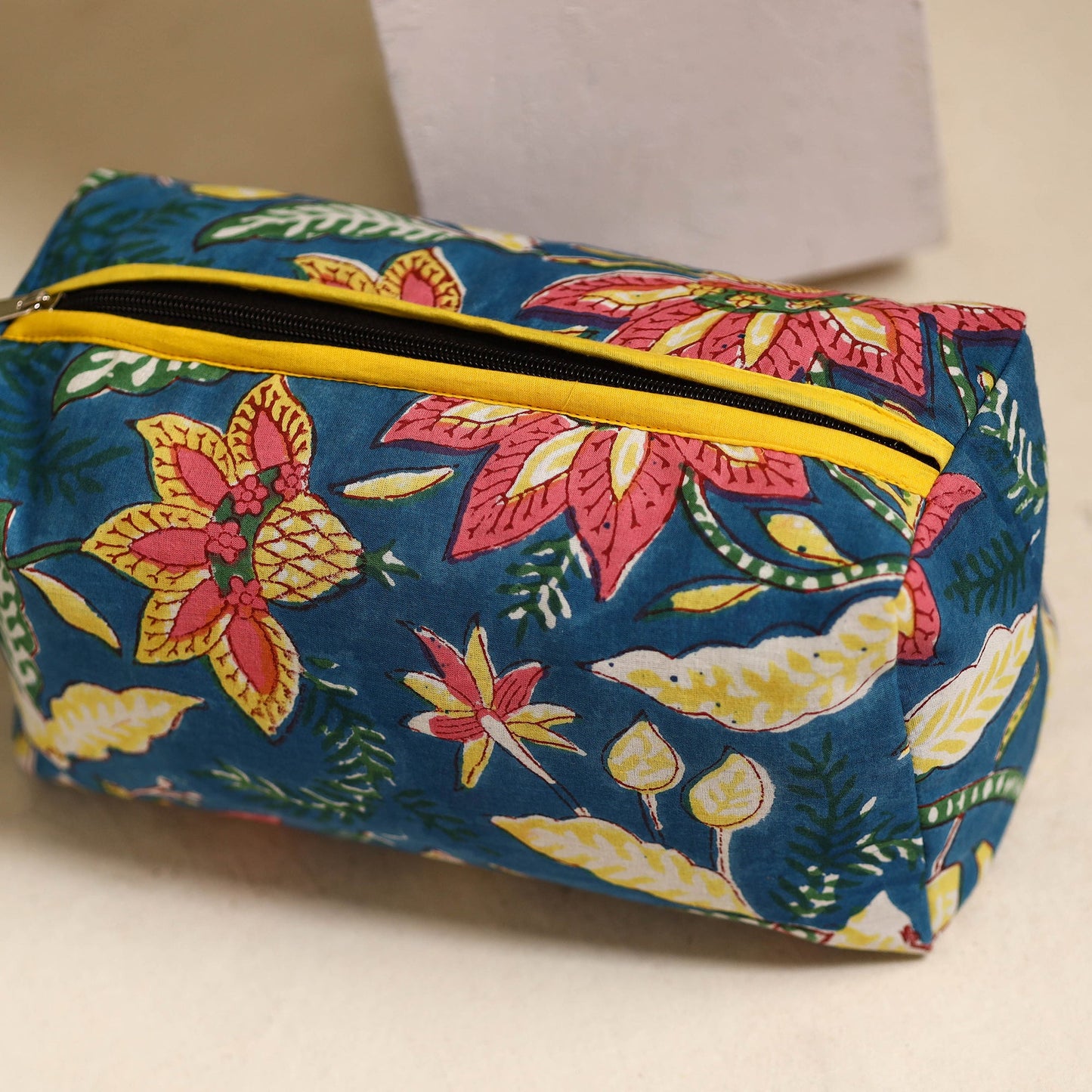 Blue Handmade Cotton Toiletry Bags (Set of 3)