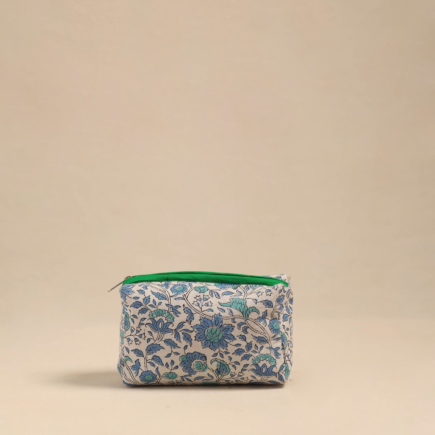 Blue Handmade Cotton Toiletry Pouch