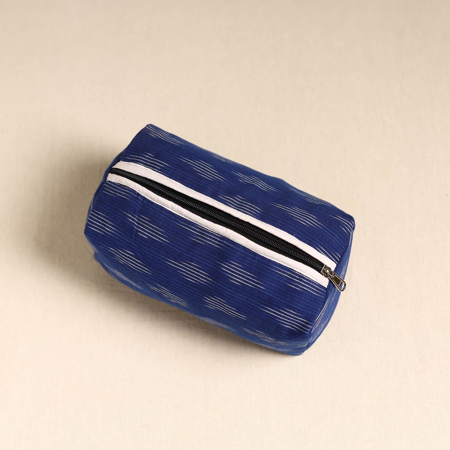 Blue Handmade Cotton Toiletry Pouch