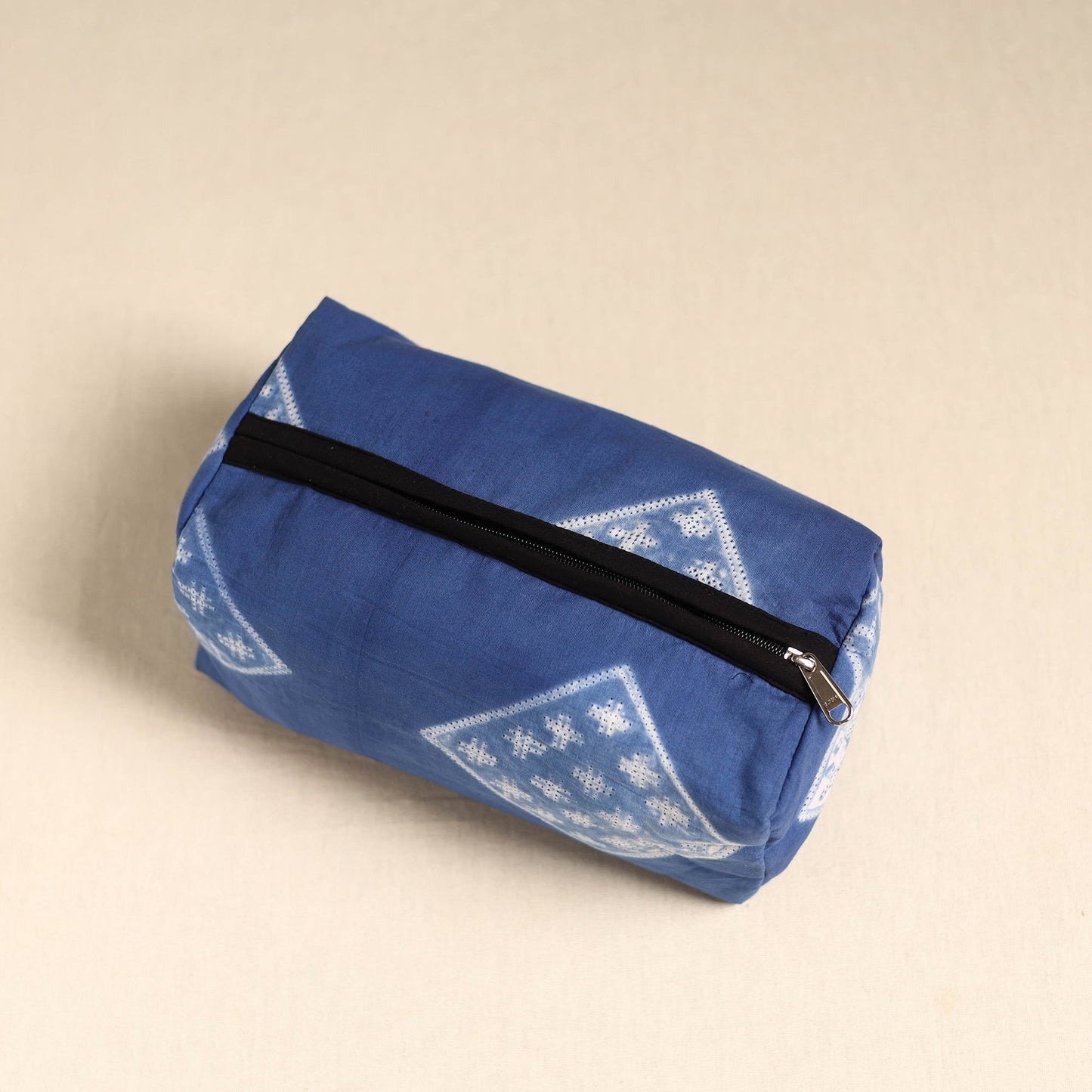 Blue Handmade Cotton Toiletry Pouch