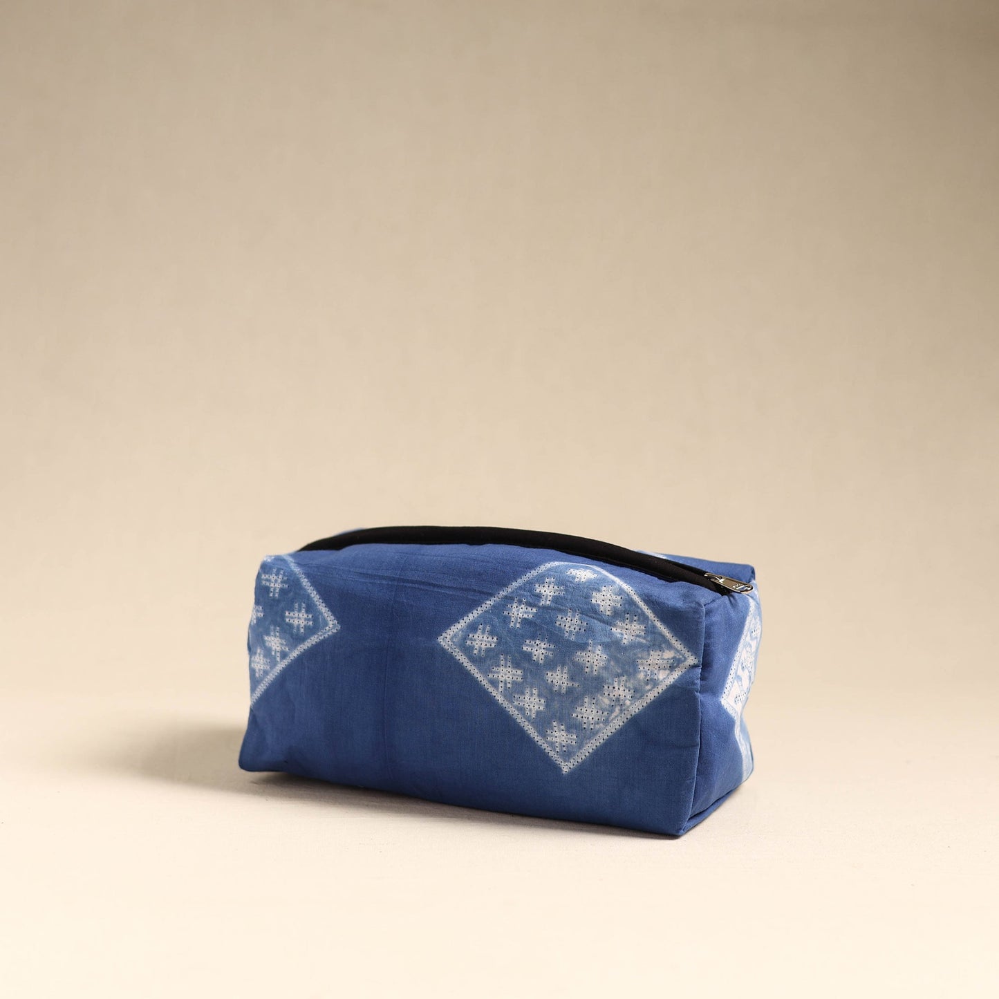 Blue Handmade Cotton Toiletry Pouch