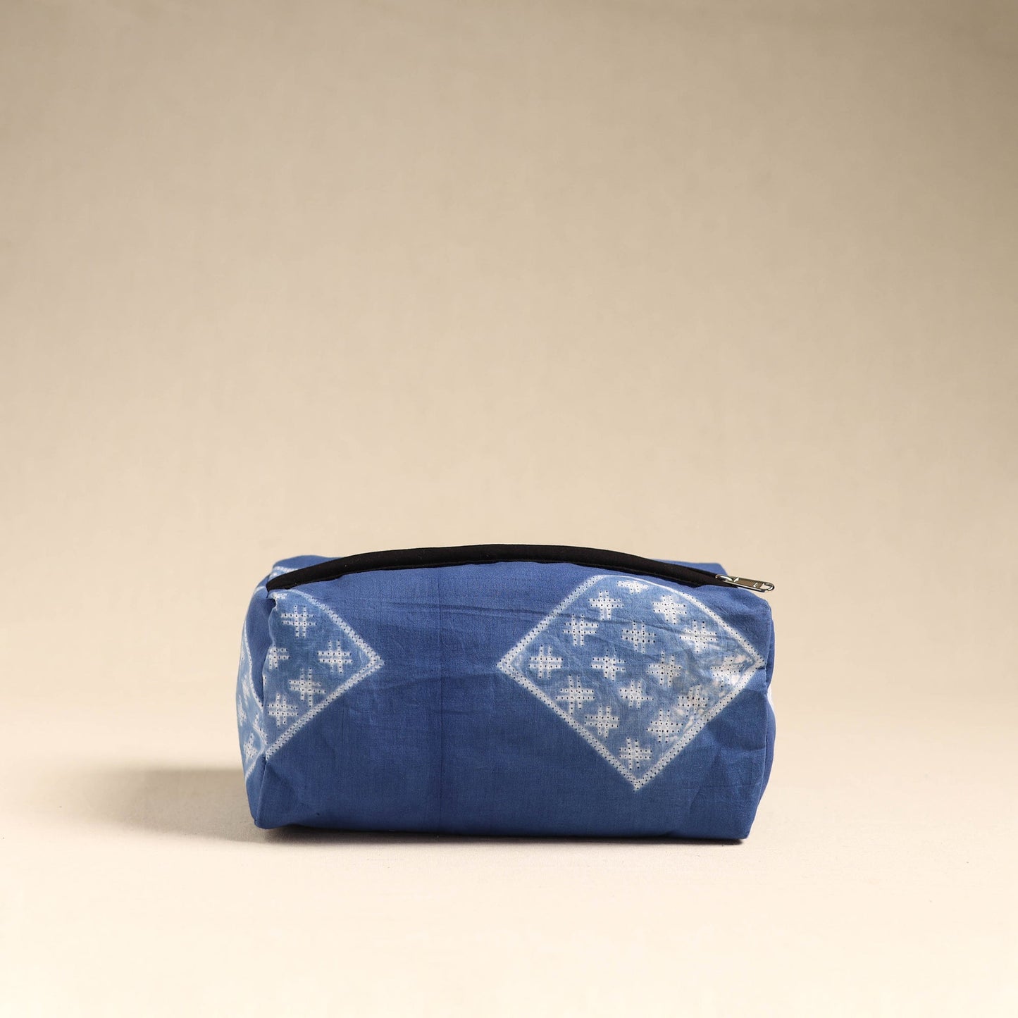 Blue Handmade Cotton Toiletry Pouch