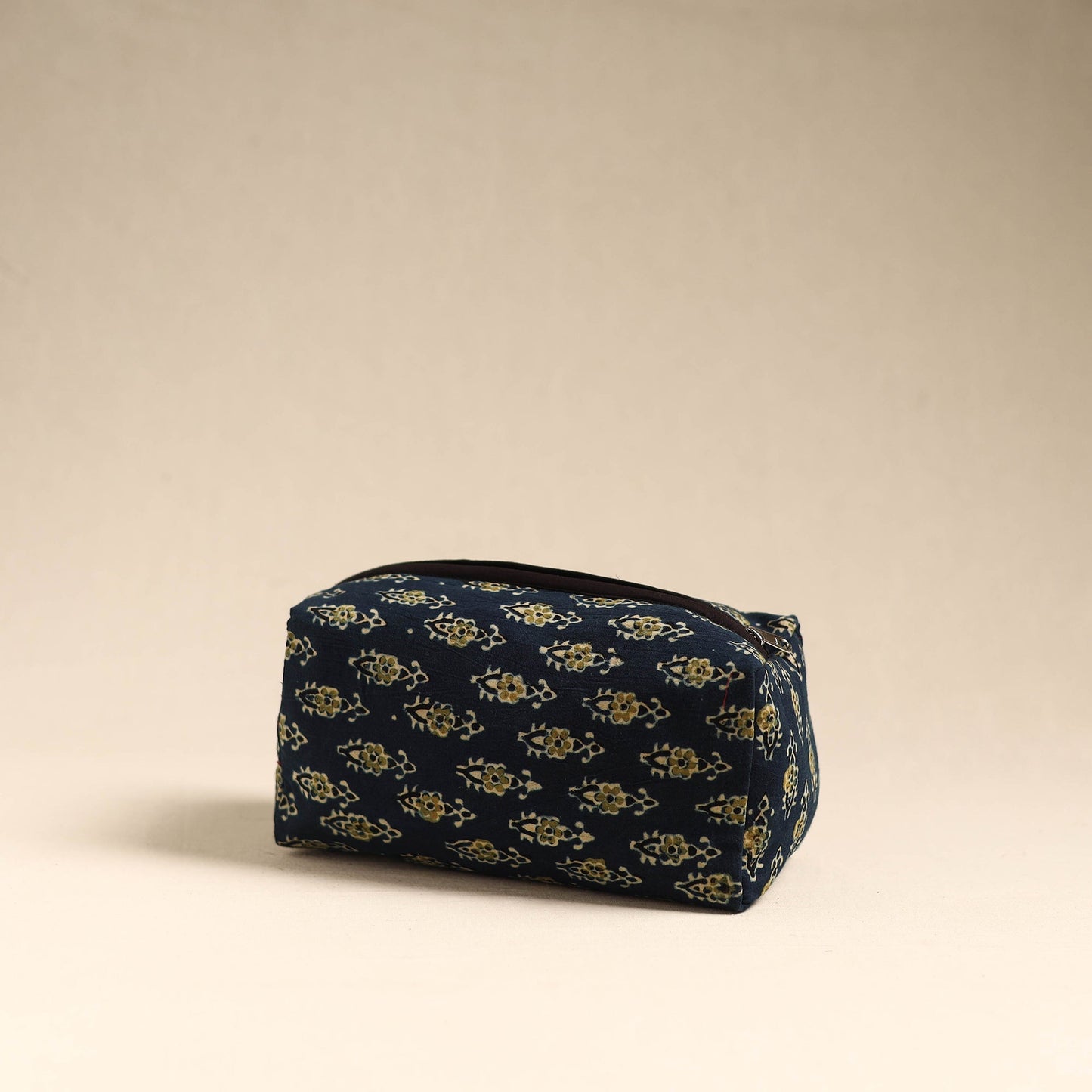 Blue Handmade Cotton Toiletry Pouch