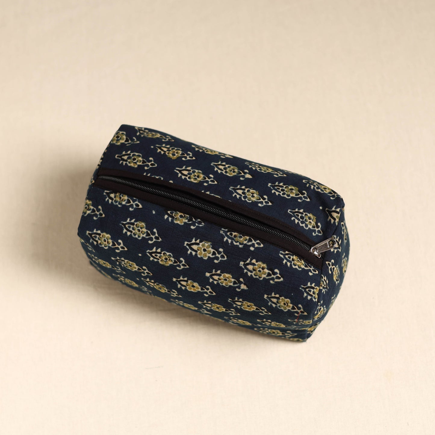 Blue Handmade Cotton Toiletry Pouch