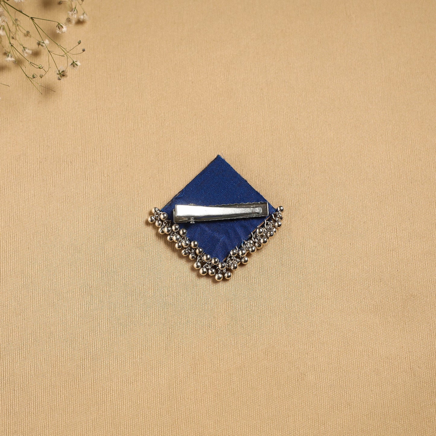 Handmade fabart ghungroo work hair clip 16 - handcrafted