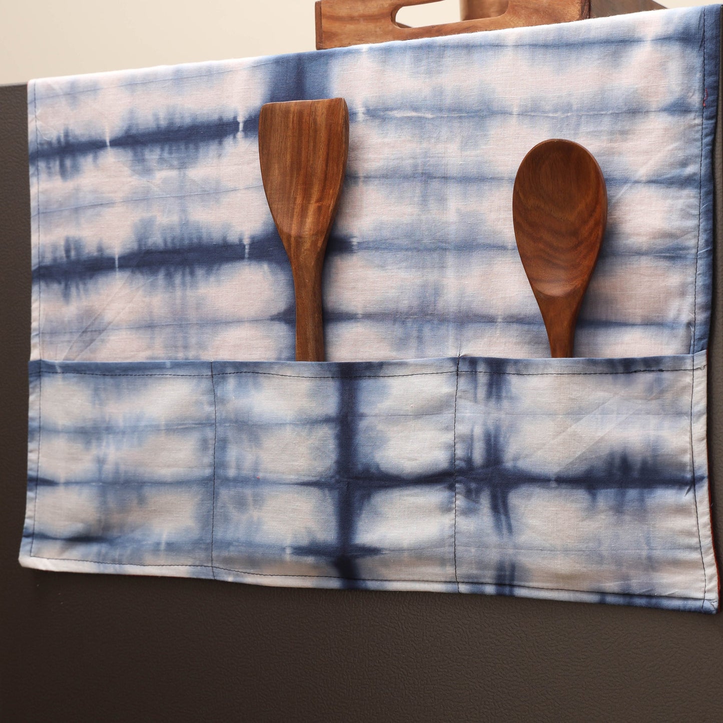 Handmade fridge top cover with multiple pockets 07