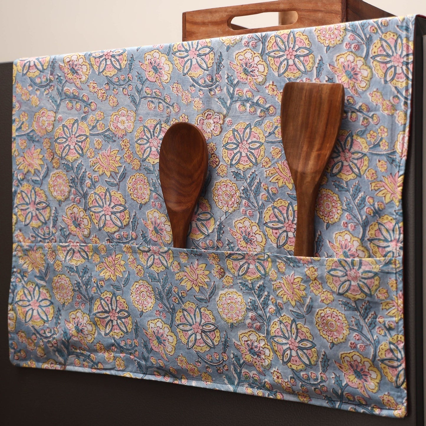 Handmade fridge top cover with multiple pockets 33