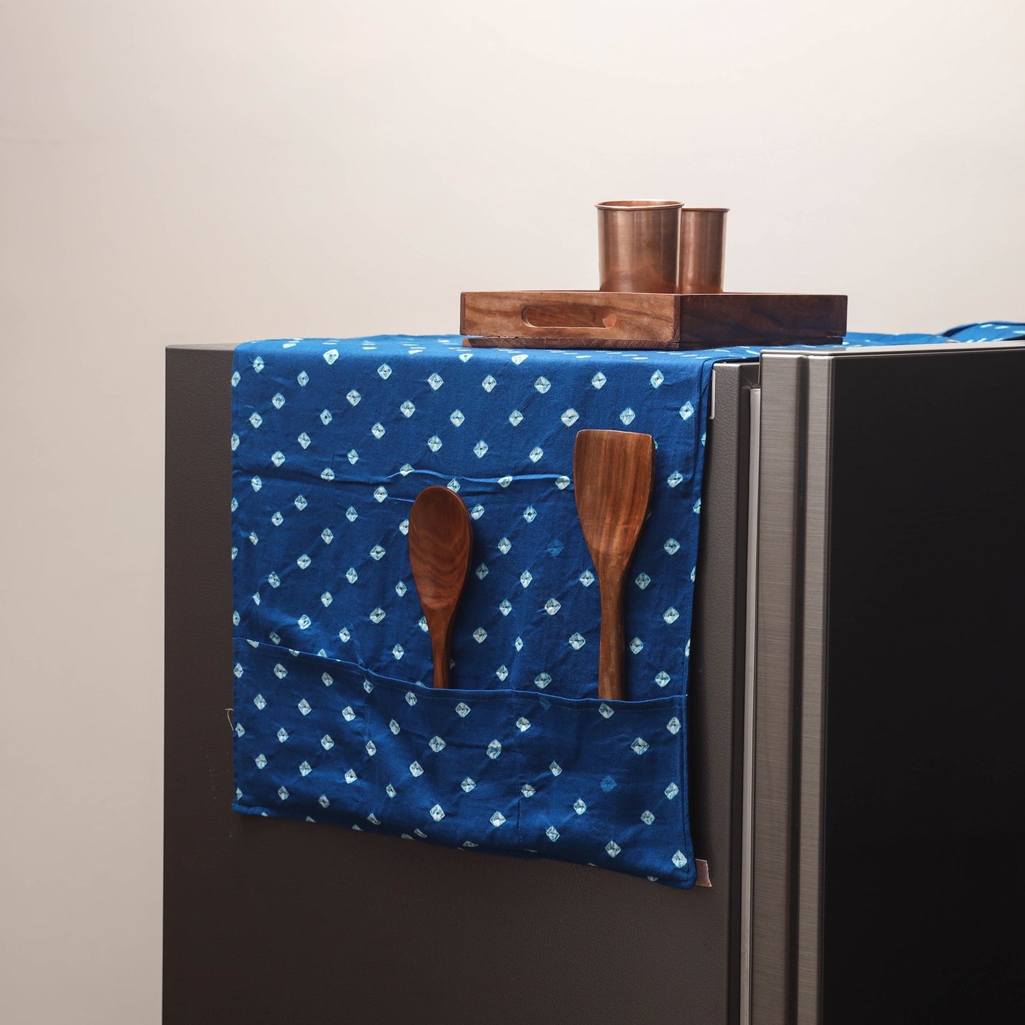 Handmade fridge top cover with multiple pockets 79