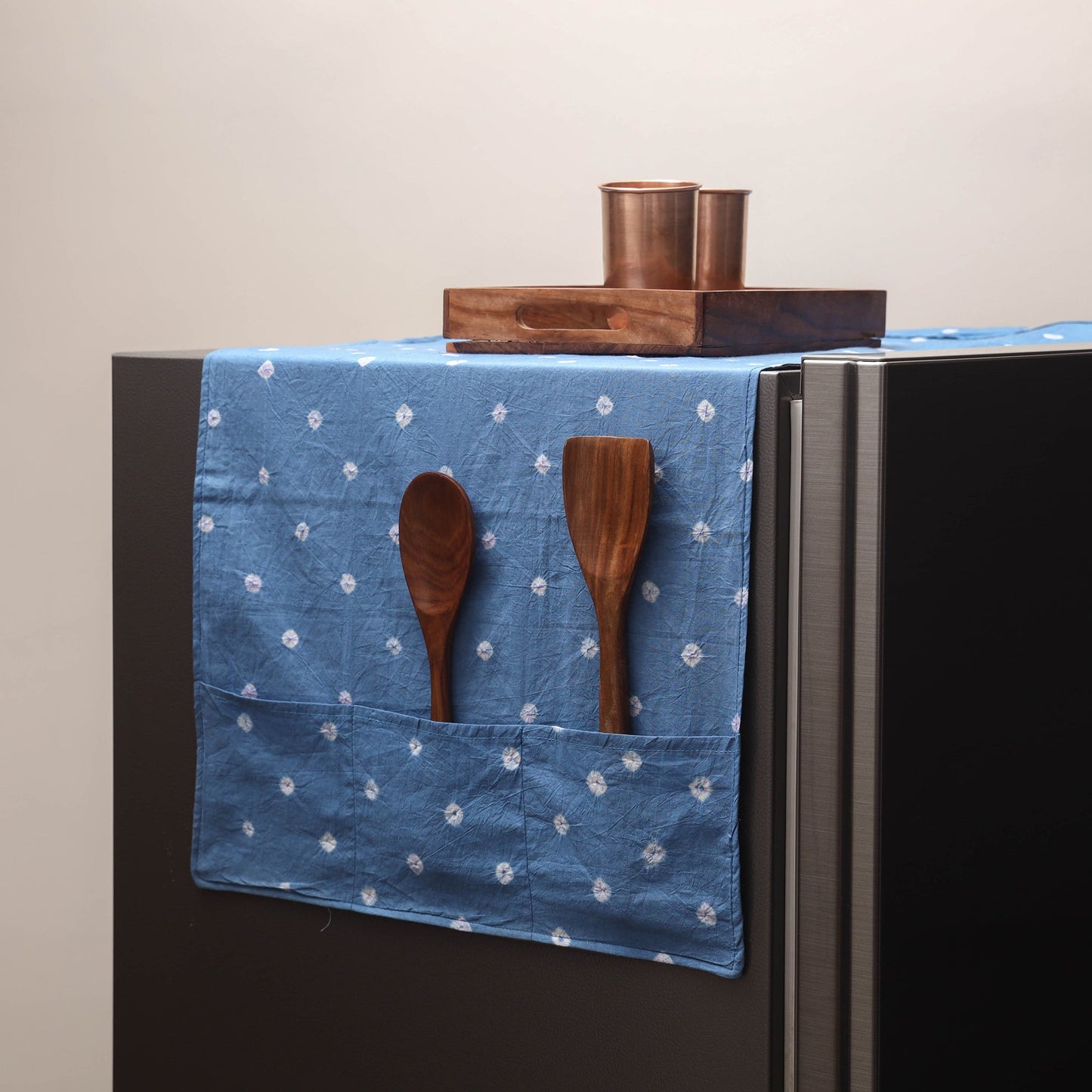 Handmade fridge top cover with multiple pockets 92
