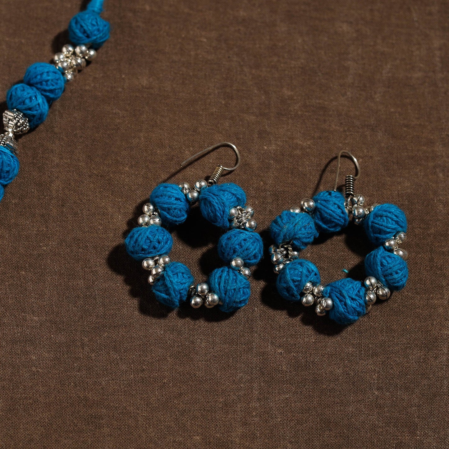 Buy Handmade German Silver Thread Beads Necklace Set