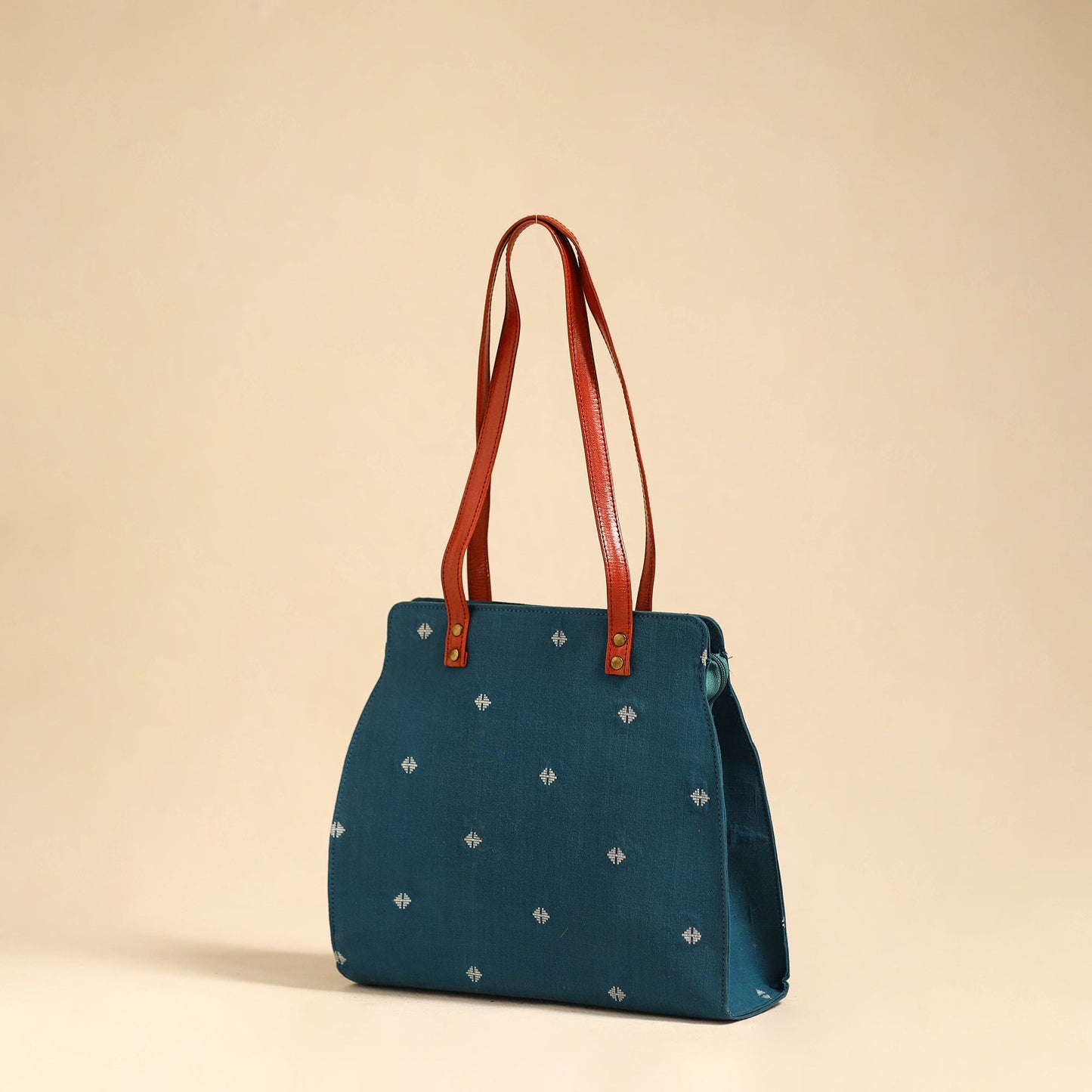 Blue Handmade Jacquard Handbag