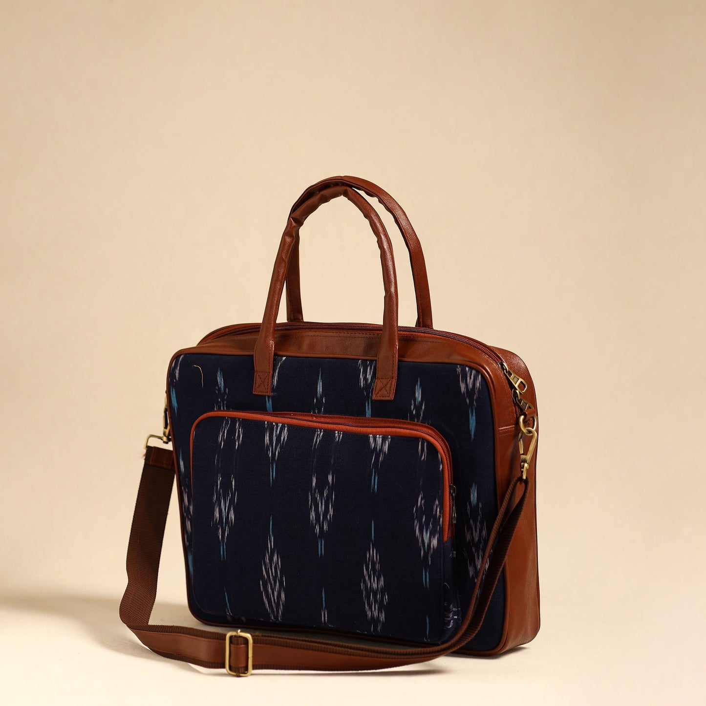 Blue Handmade Pochampally Ikat Laptop Bag