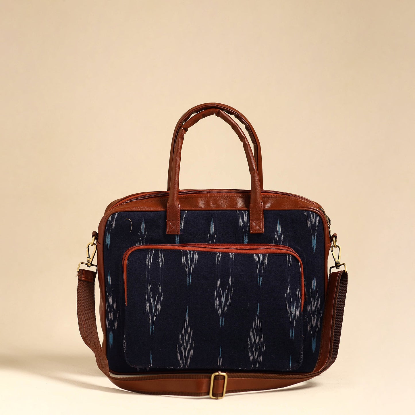 Blue Handmade Pochampally Ikat Laptop Bag