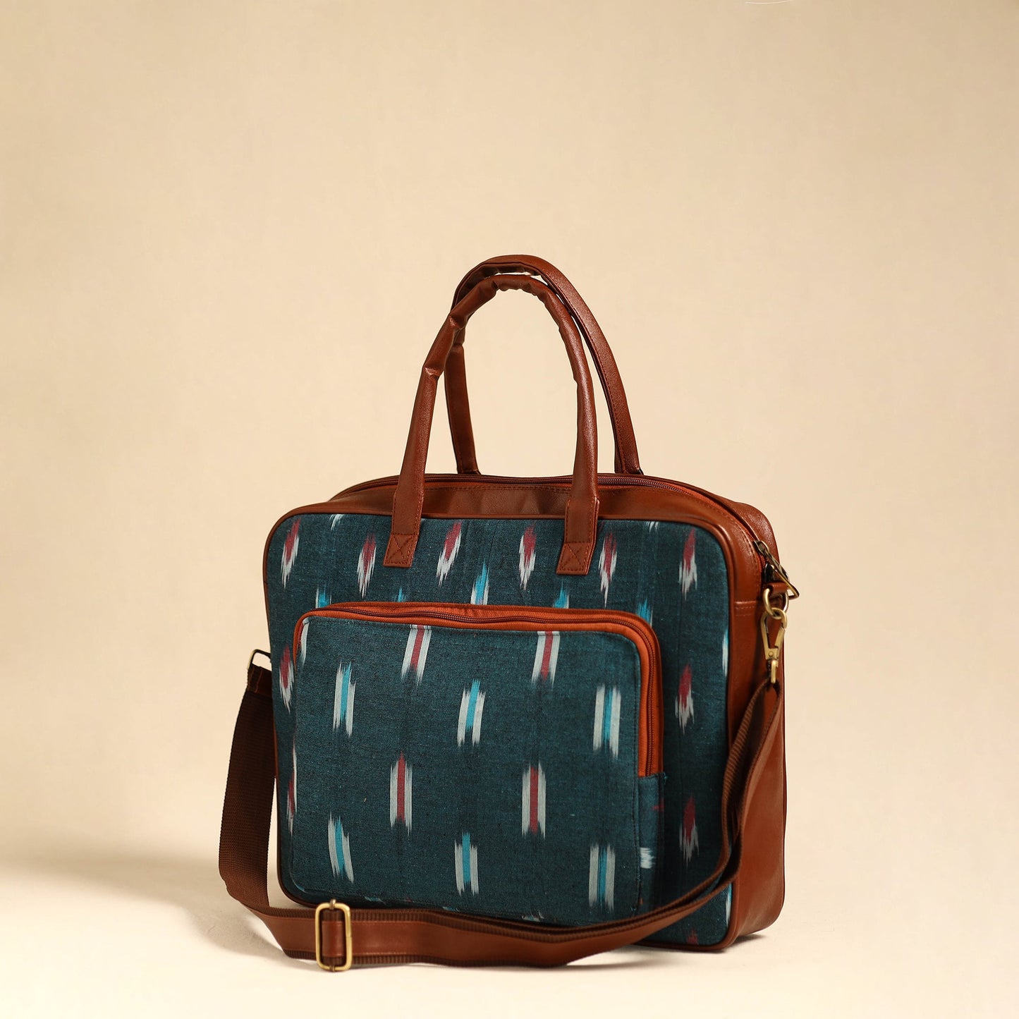 Blue Handmade Pochampally Ikat Laptop Bag
