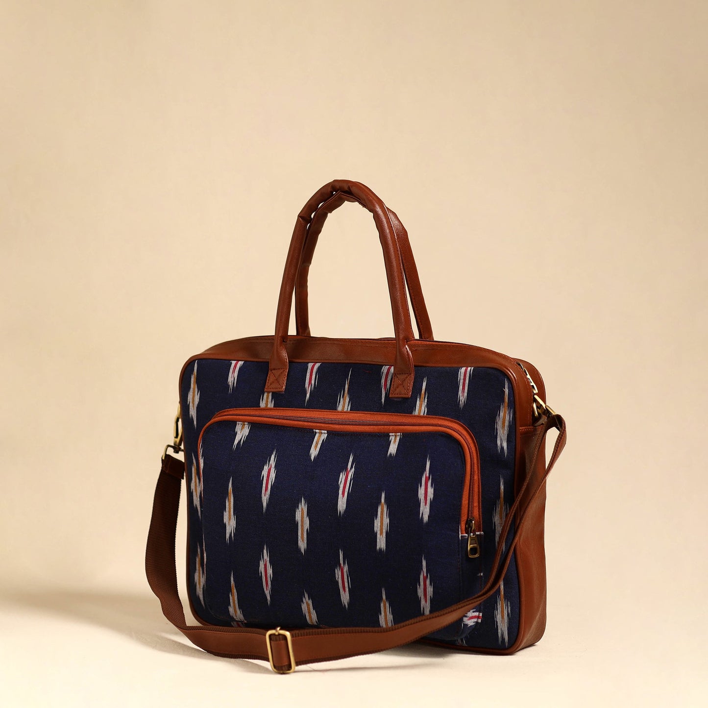 Blue Handmade Pochampally Ikat Laptop Bag