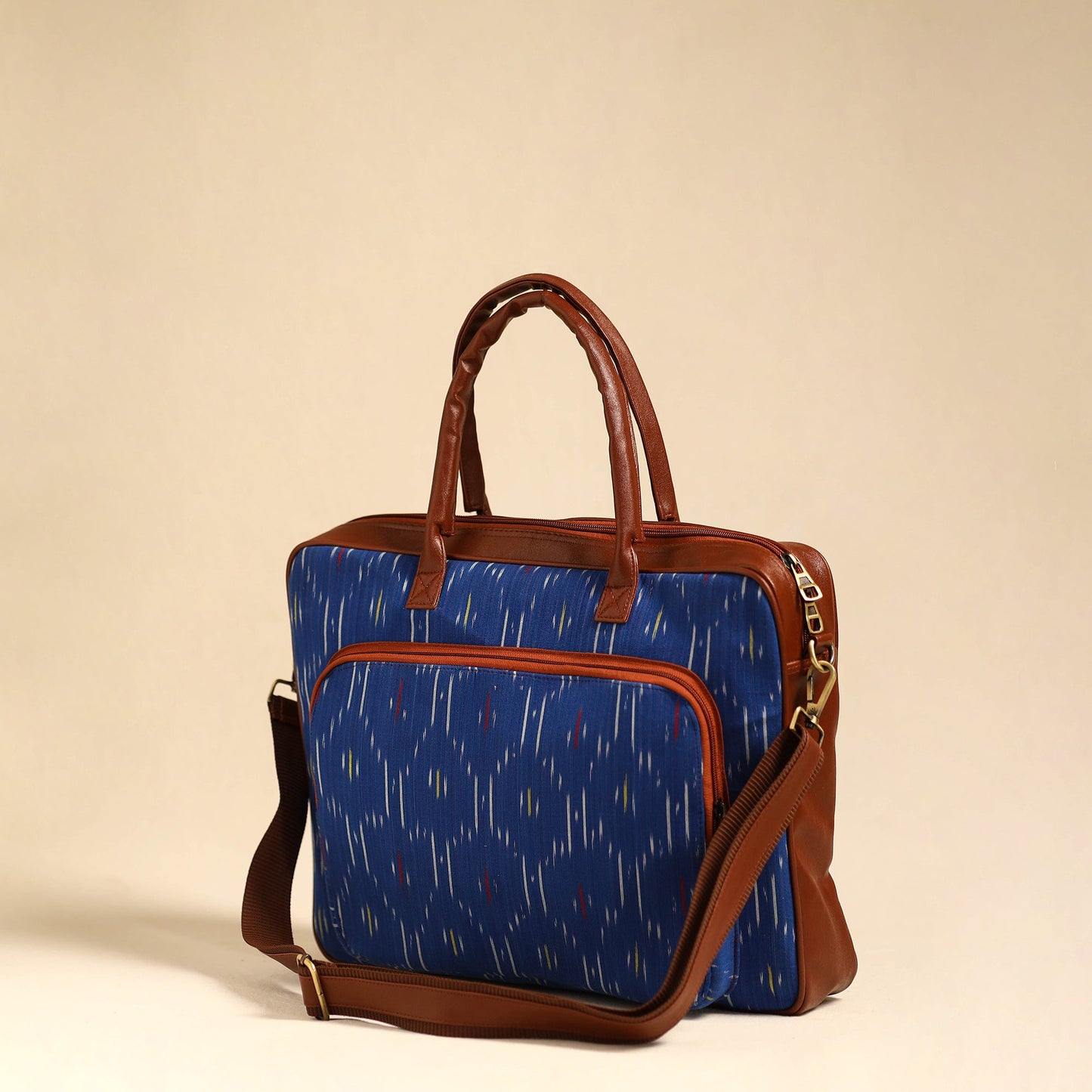 Blue Handmade Pochampally Ikat Laptop Bag