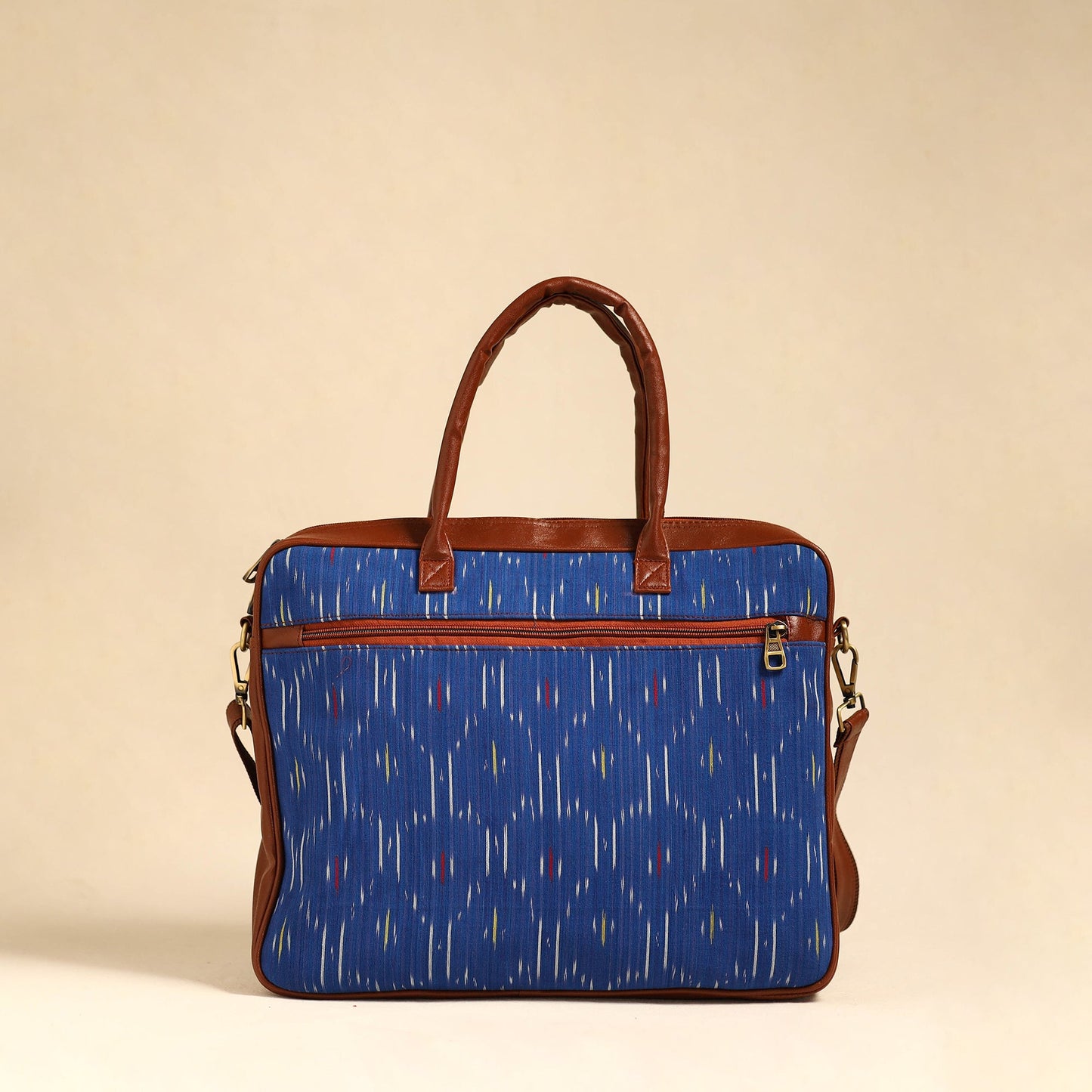 Blue Handmade Pochampally Ikat Laptop Bag