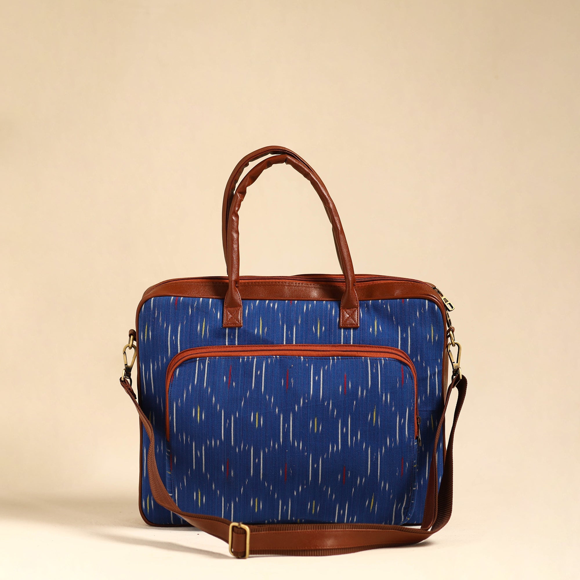 Blue - Handmade Pochampally Ikat Laptop Bag 20
