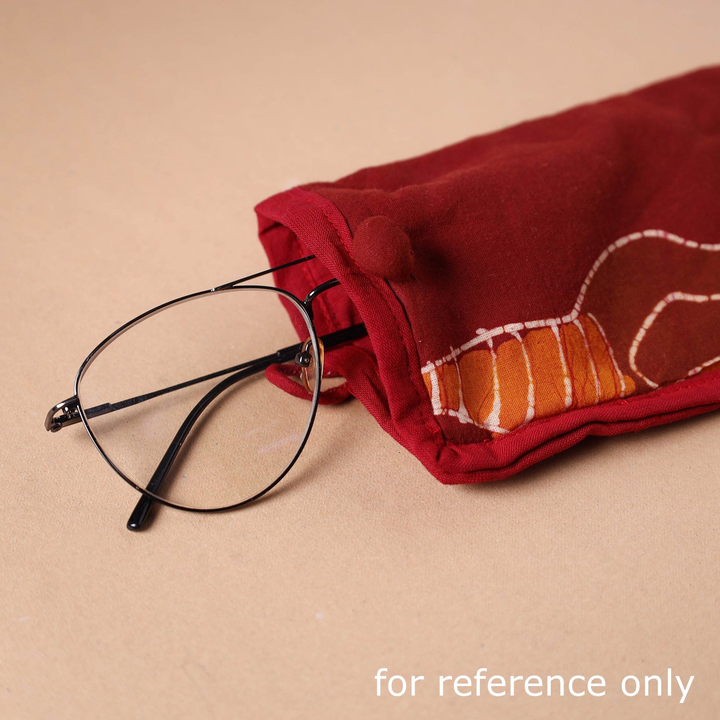 Blue Handmade Printed Cotton Spectacle Case