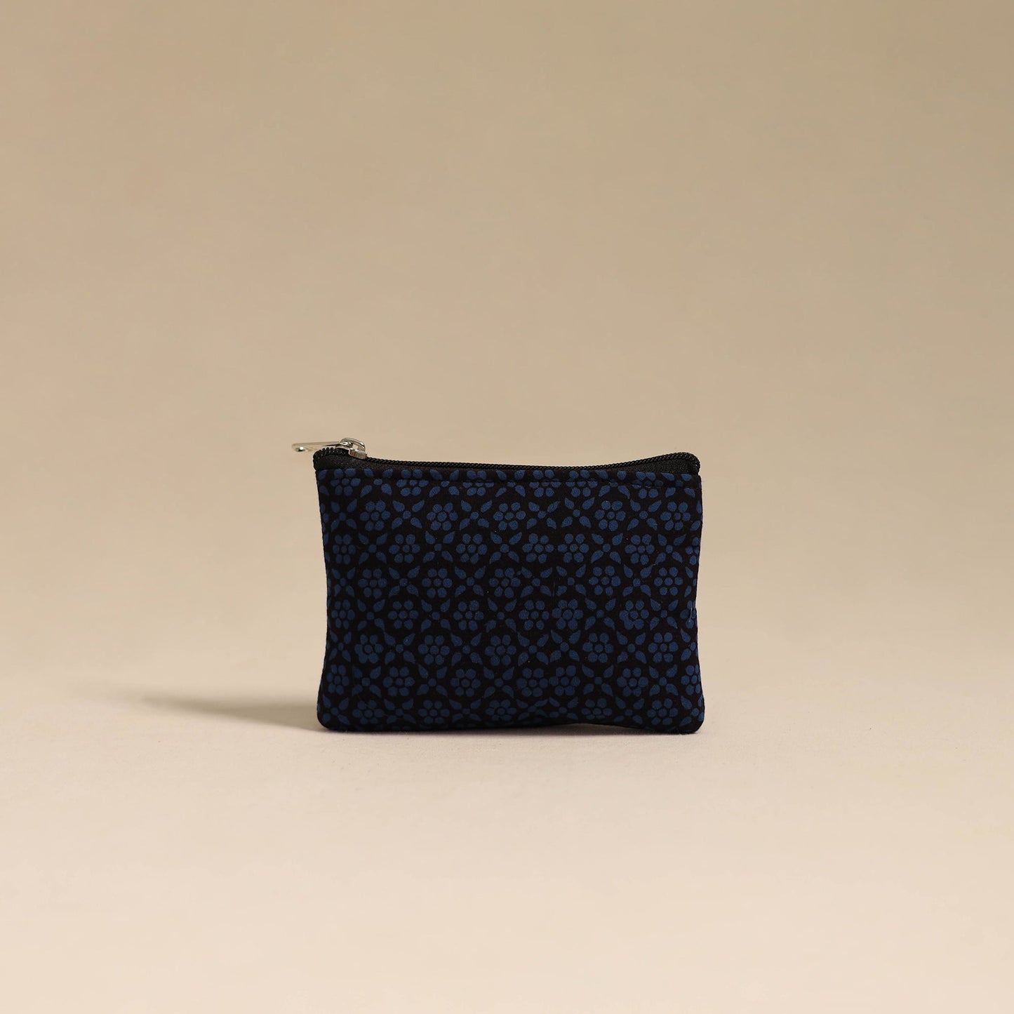 Blue Handmade Quilted Cotton Coin Pouch