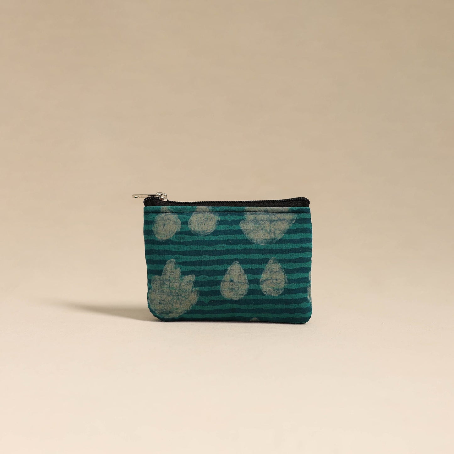 Blue Handmade Quilted Cotton Coin Pouch Online in India