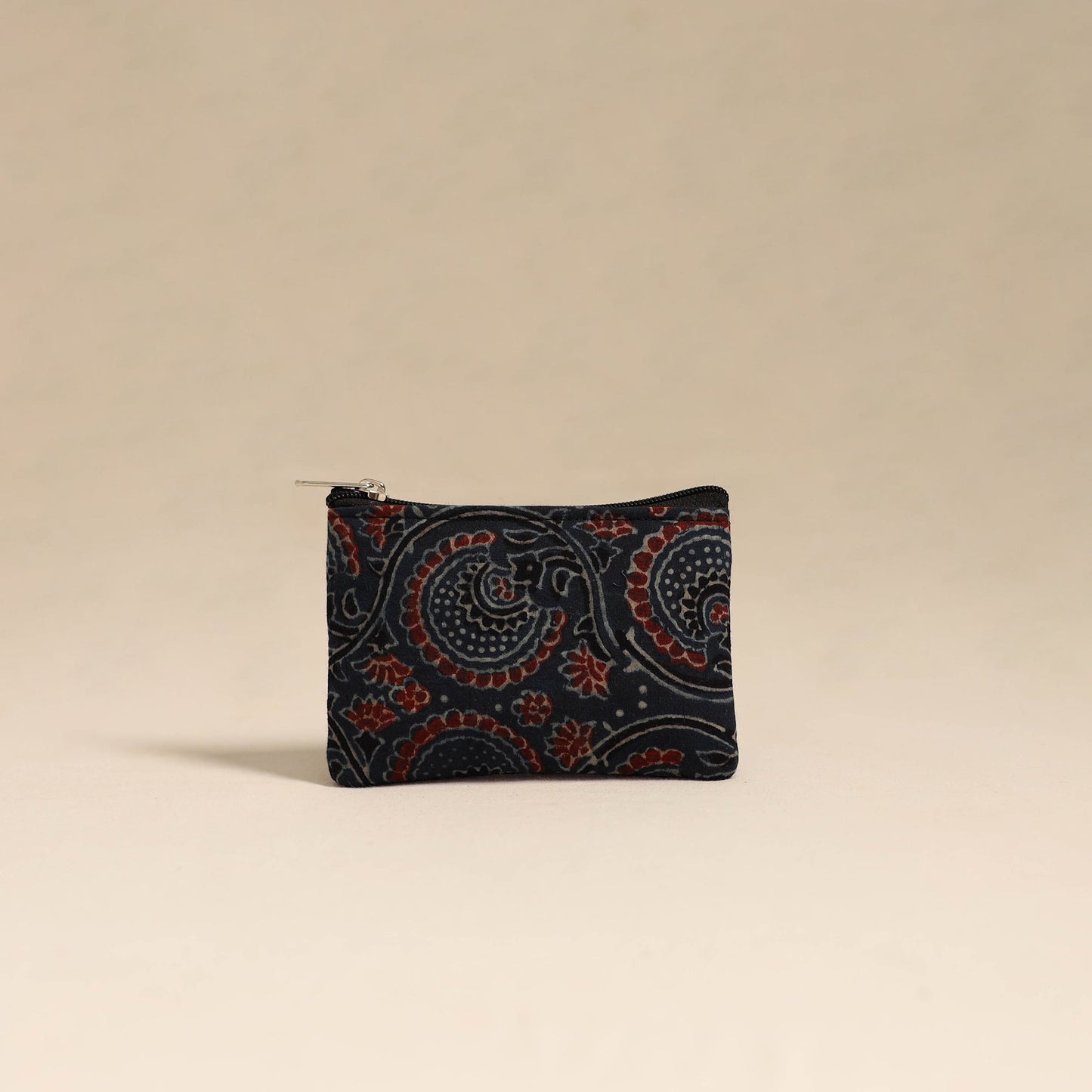 Blue Handmade Quilted Cotton Coin Pouch Online in India