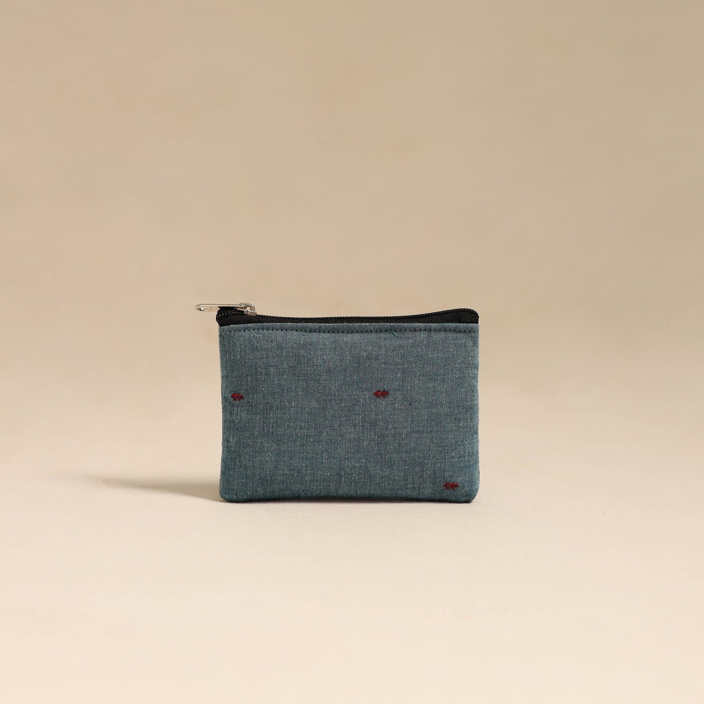 Blue Handmade Quilted Cotton Coin Pouch
