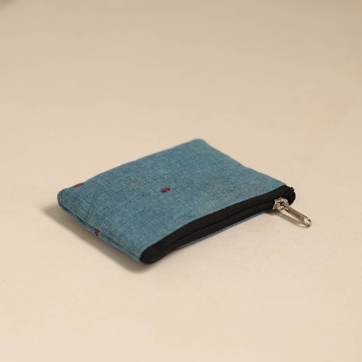 Blue Handmade Quilted Cotton Coin Pouch