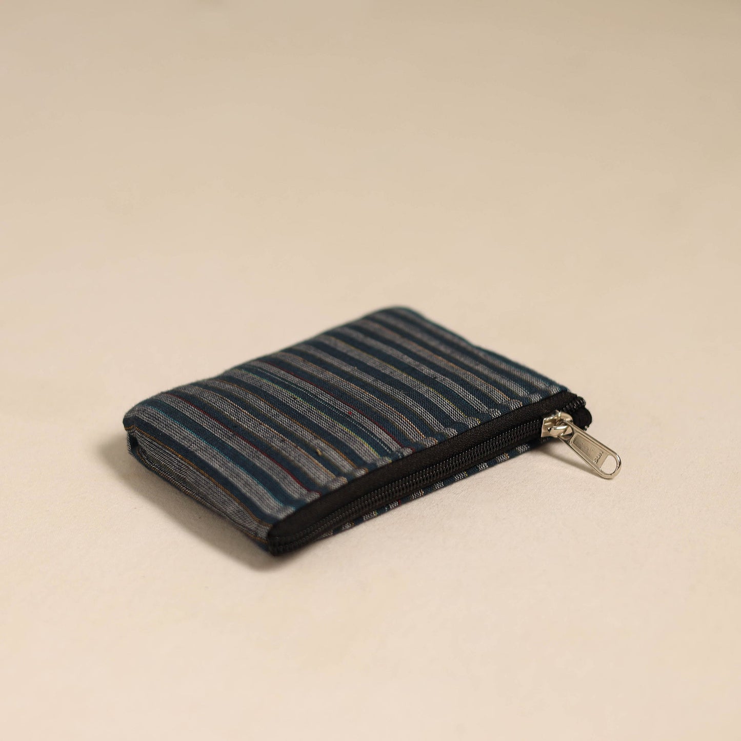 Blue Handmade Quilted Cotton Coin Pouch