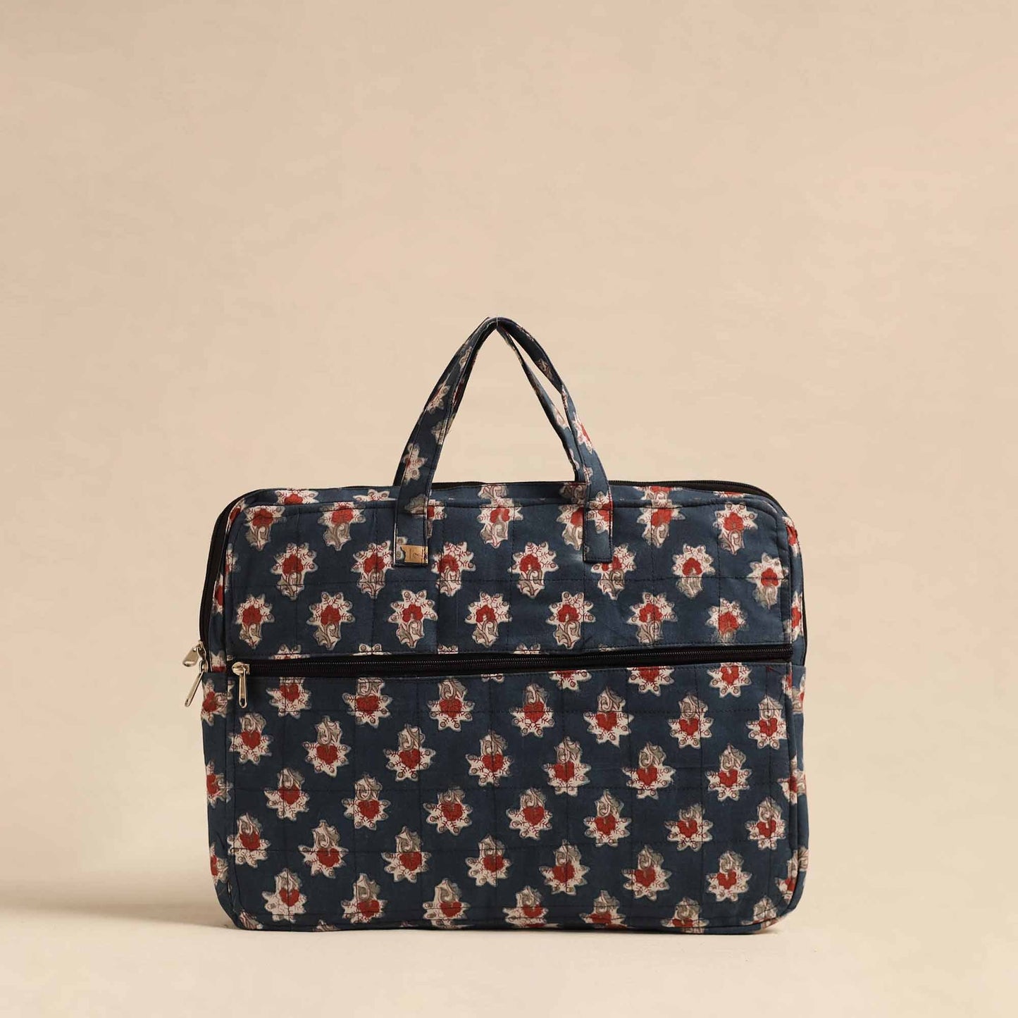 Blue Handmade Quilted Cotton Laptop Bag