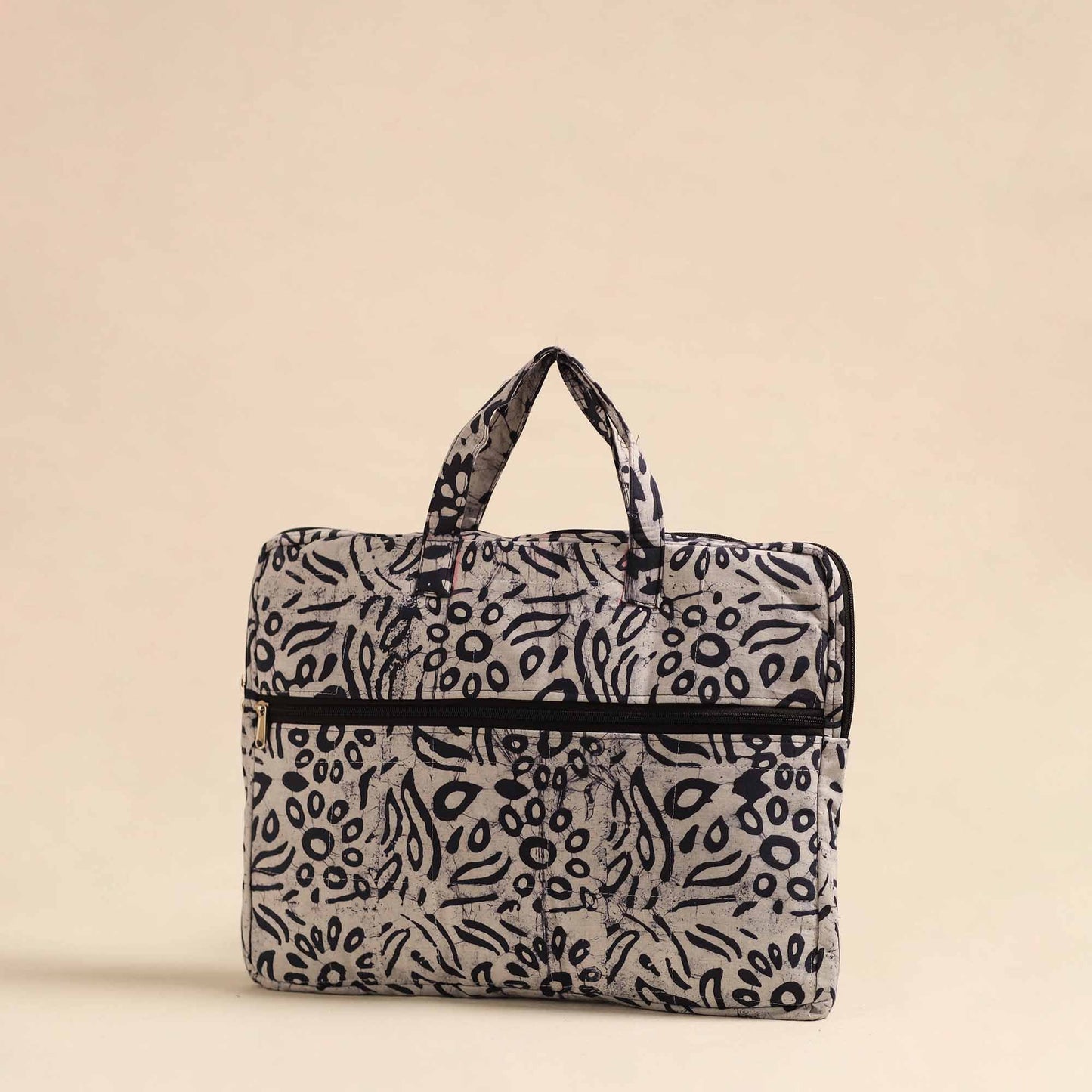 Blue Handmade Quilted Cotton Laptop Bag