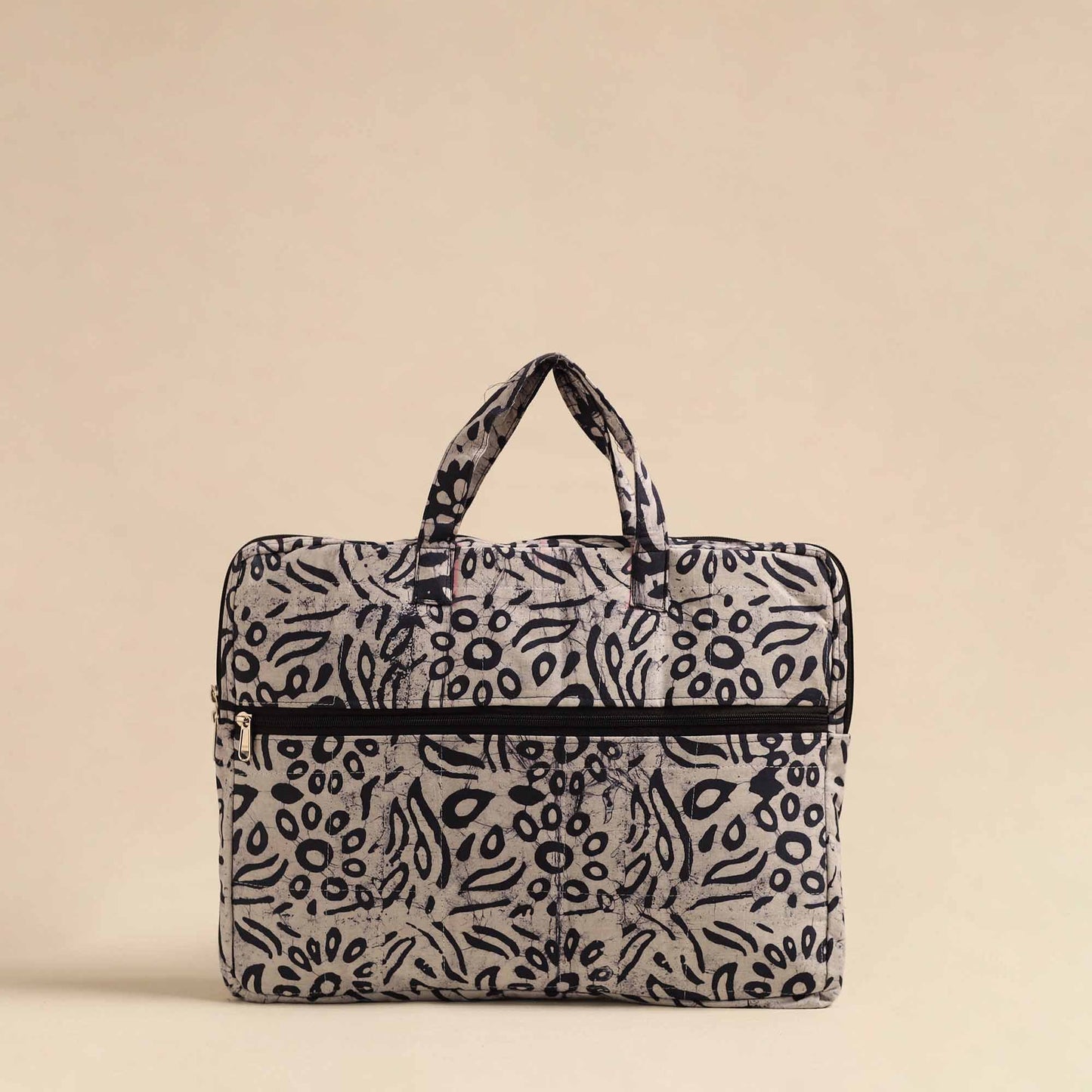 Blue Handmade Quilted Cotton Laptop Bag