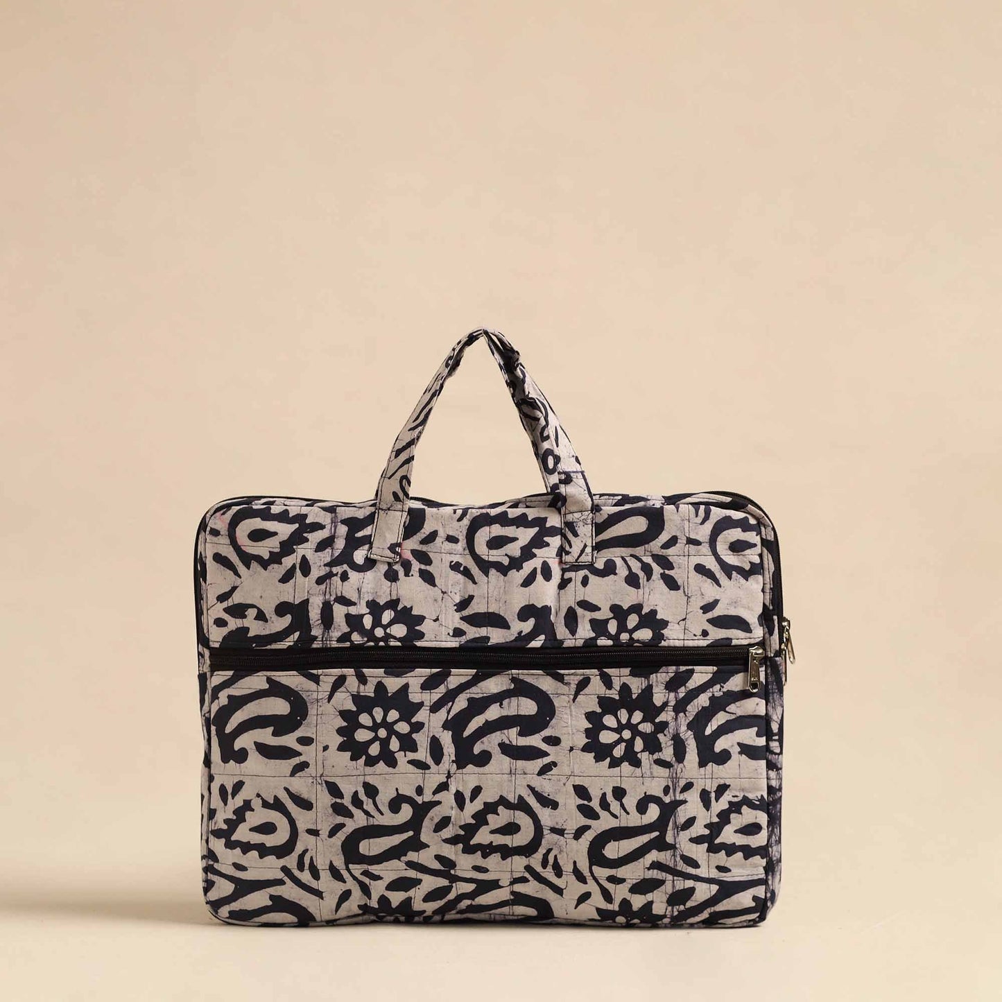 Blue Handmade Quilted Cotton Laptop Bag