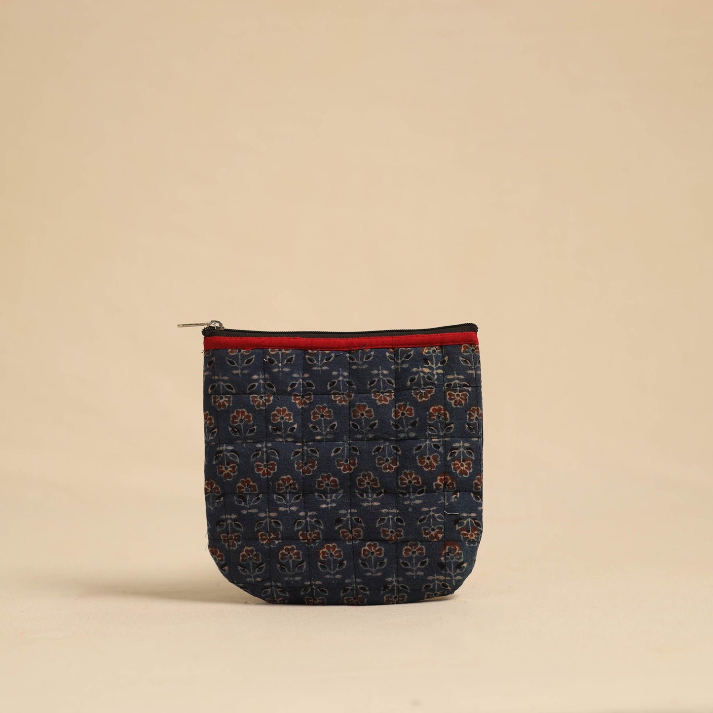 Blue Handmade Quilted Cotton Utility Pouch