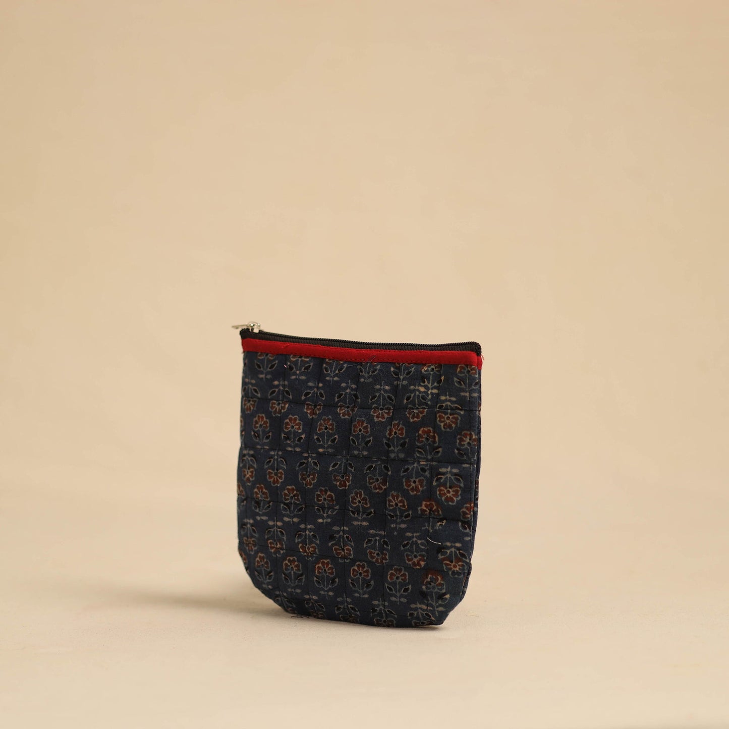 Blue Handmade Quilted Cotton Utility Pouch