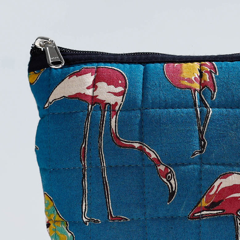 Handmade Quilted Kalamkari Printed Utility Pouch 02