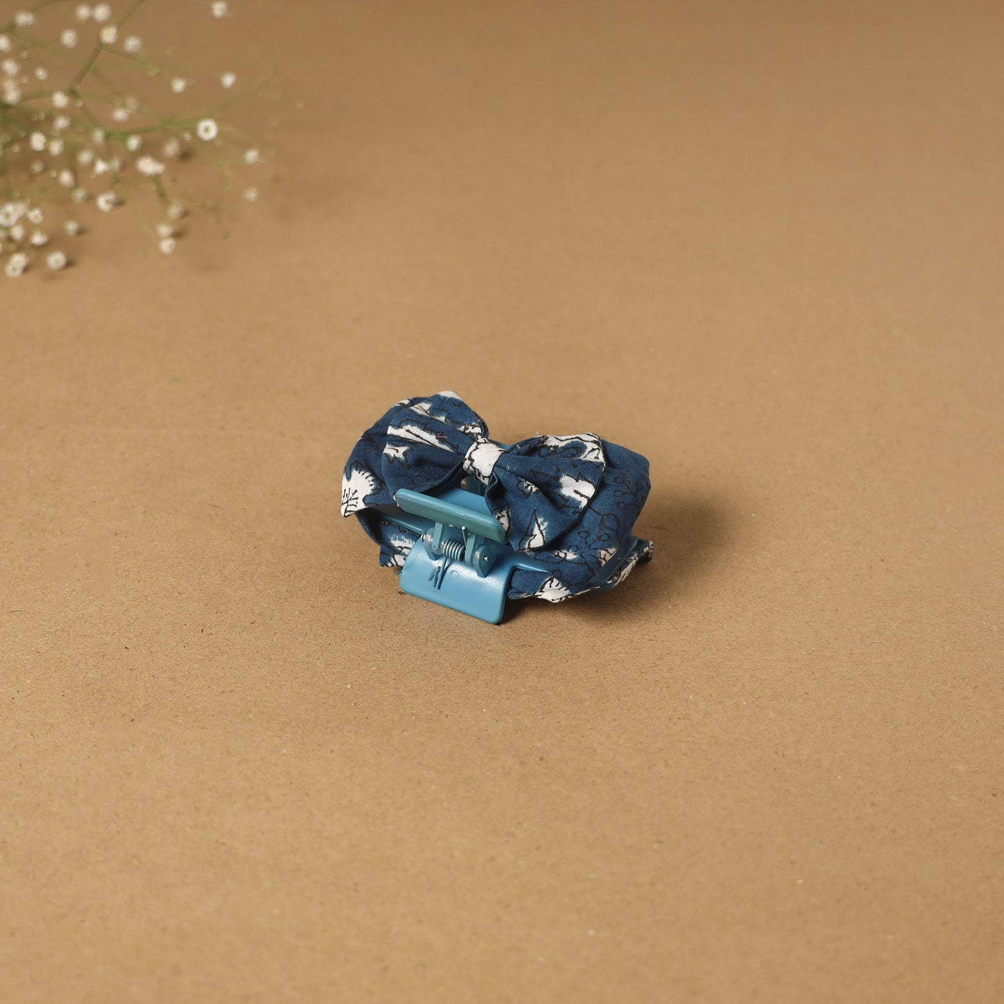 Blue - handmade women’s bow hair claw clip 38 - handcrafted