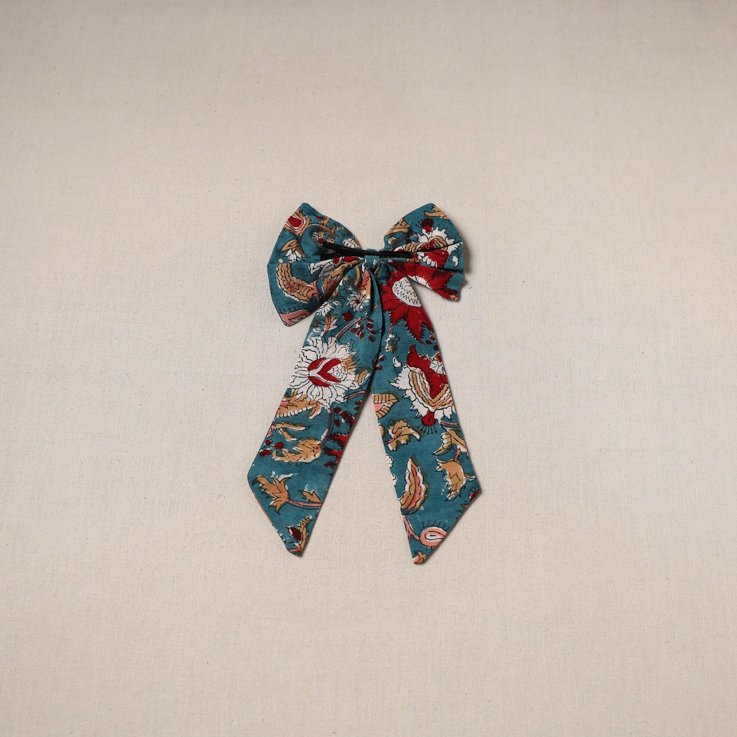 Blue - handmade women’s bow hair clip 102 - handcrafted